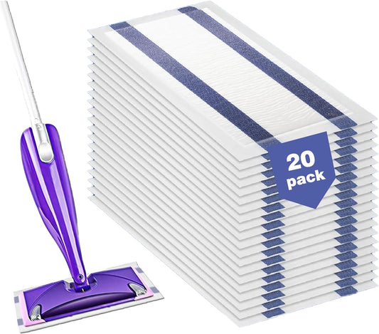 20 Mopping Pad Refill Compatible with Swiffer Wet Jet Mop, Disposable Multi Surface Wetjet Hardwood Floor Cleaner Spray Mop Pads Refills