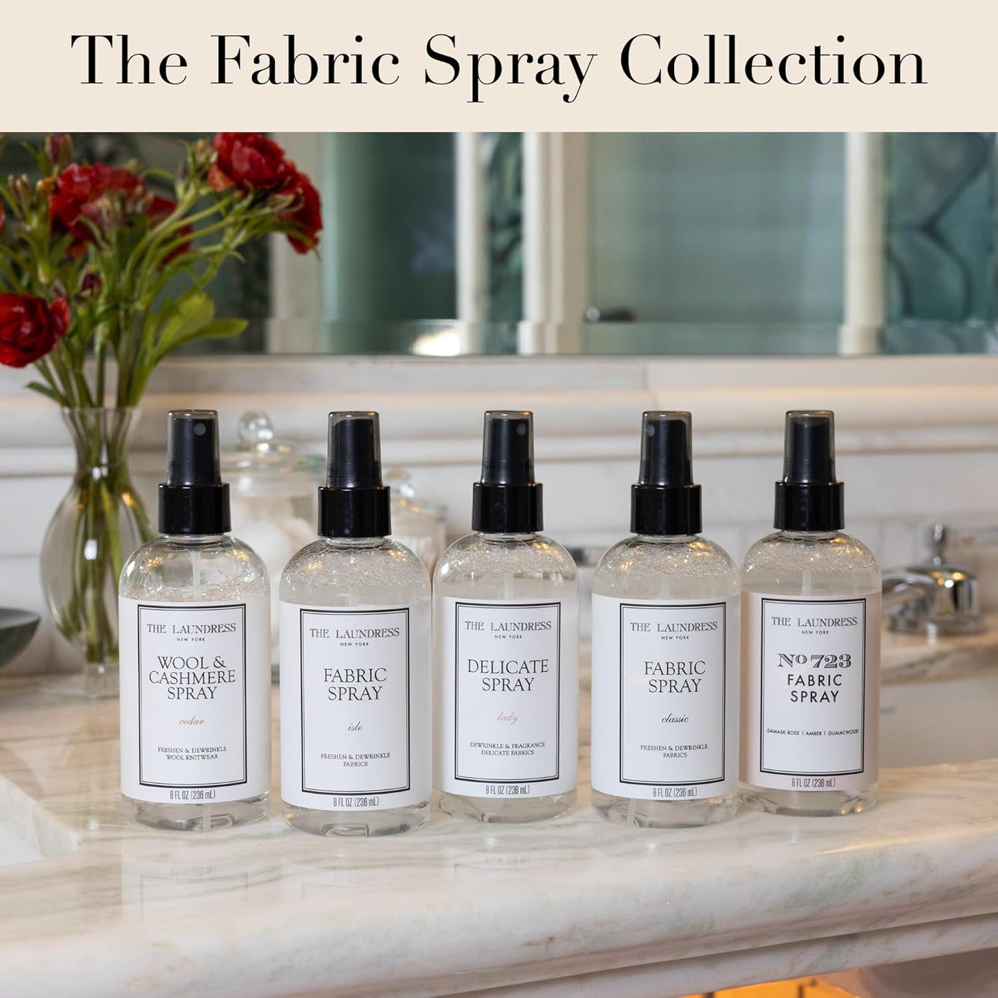 The Laundress Wool and Cashmere Fabric Spray, Wool Dewrinkle Spray, Upholstery and Linen Spray, Fabric Refresher, Cedar Scent, 8 Fl Oz