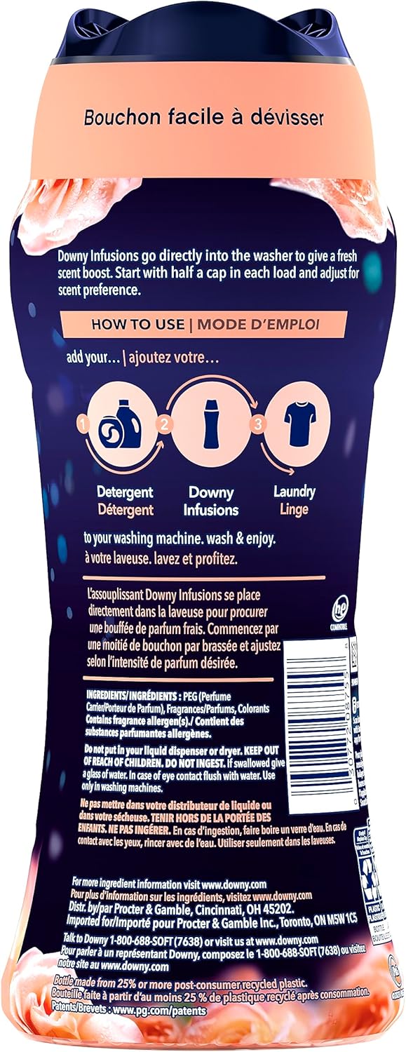 Downy Infusions In-Wash Laundry Scent Booster Beads, BLISS, Sparkling Amber and Rose, 13.4 oz