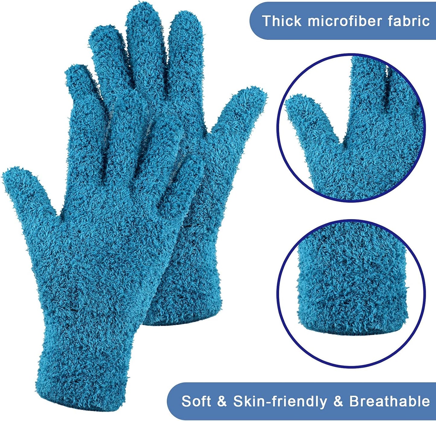 Patelai 3 Pairs Microfiber Plant Dusting Gloves Leaf Cleaning Gloves for Indoor Plants, Blinds, Furniture, House(Small,Purple, Blue, Rose Red)