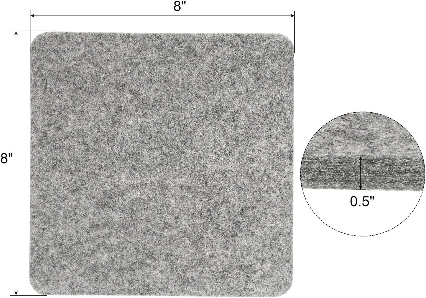 PATIKIL Wool Pressing Mat, 8" x 8" Wool Ironing Pad Blanket 0.5" Thickened Heat Resistant Quilting Ironing Pad for Quilters Sewing Craft, Grey