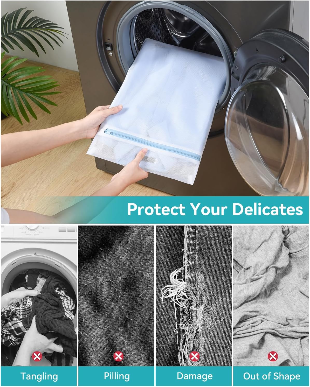 OTraki 9 PCS Mesh Laundry Bags for Delicates 4 Sizes Laundry Bags Mesh Wash Bags with Zipper Clothing Washing Bags Reusable Travel Storage Organize Bag for Clothes Underwear Bra Lingerie Socks Toy