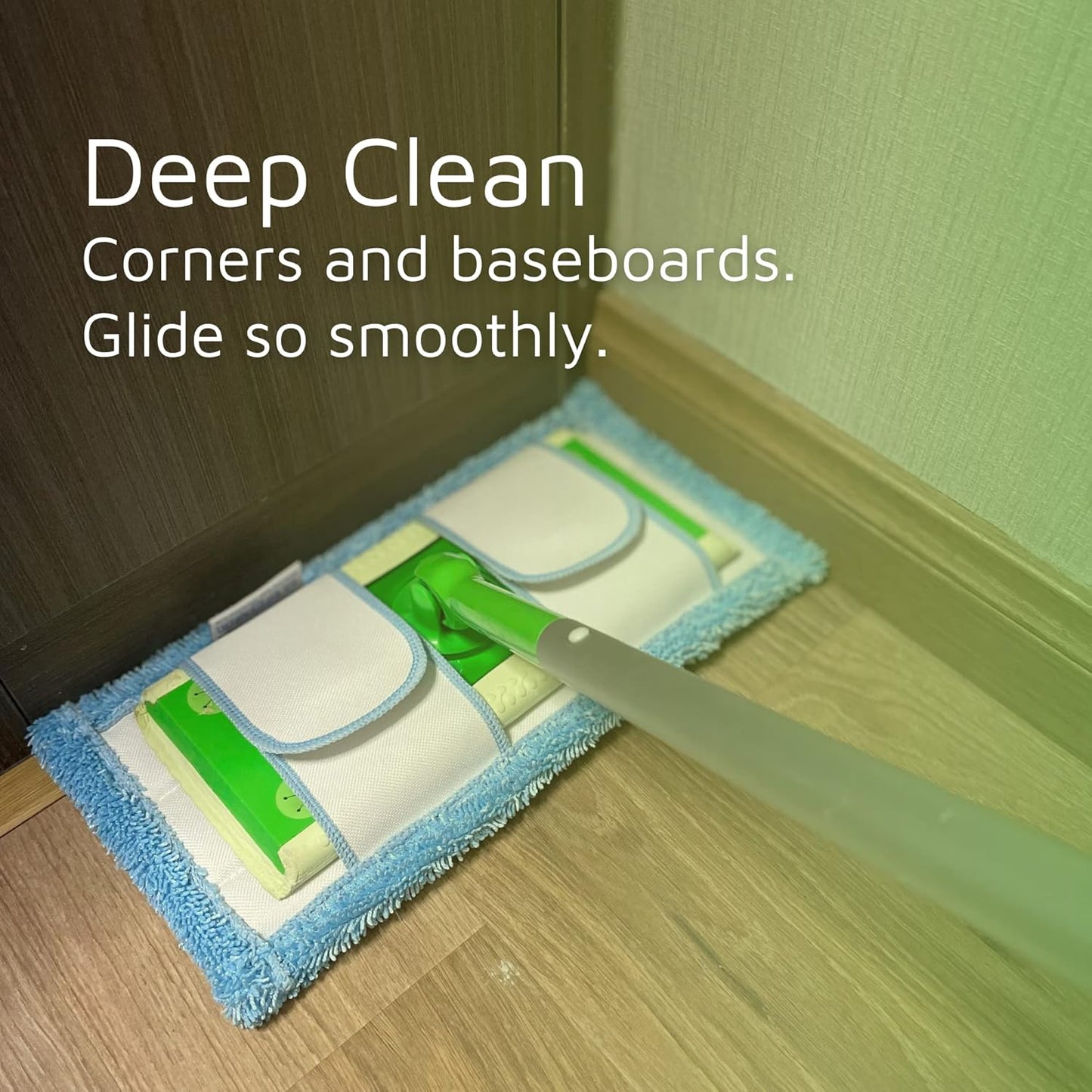 Reusable Mop Pad for Swiffer Sweeper Mop, 12.5'' Microfiber Mop Pad Refill Washable for Hard Floor Baseboard Cleaning, Wet/Dry Cleaning Pad, 6 Pack