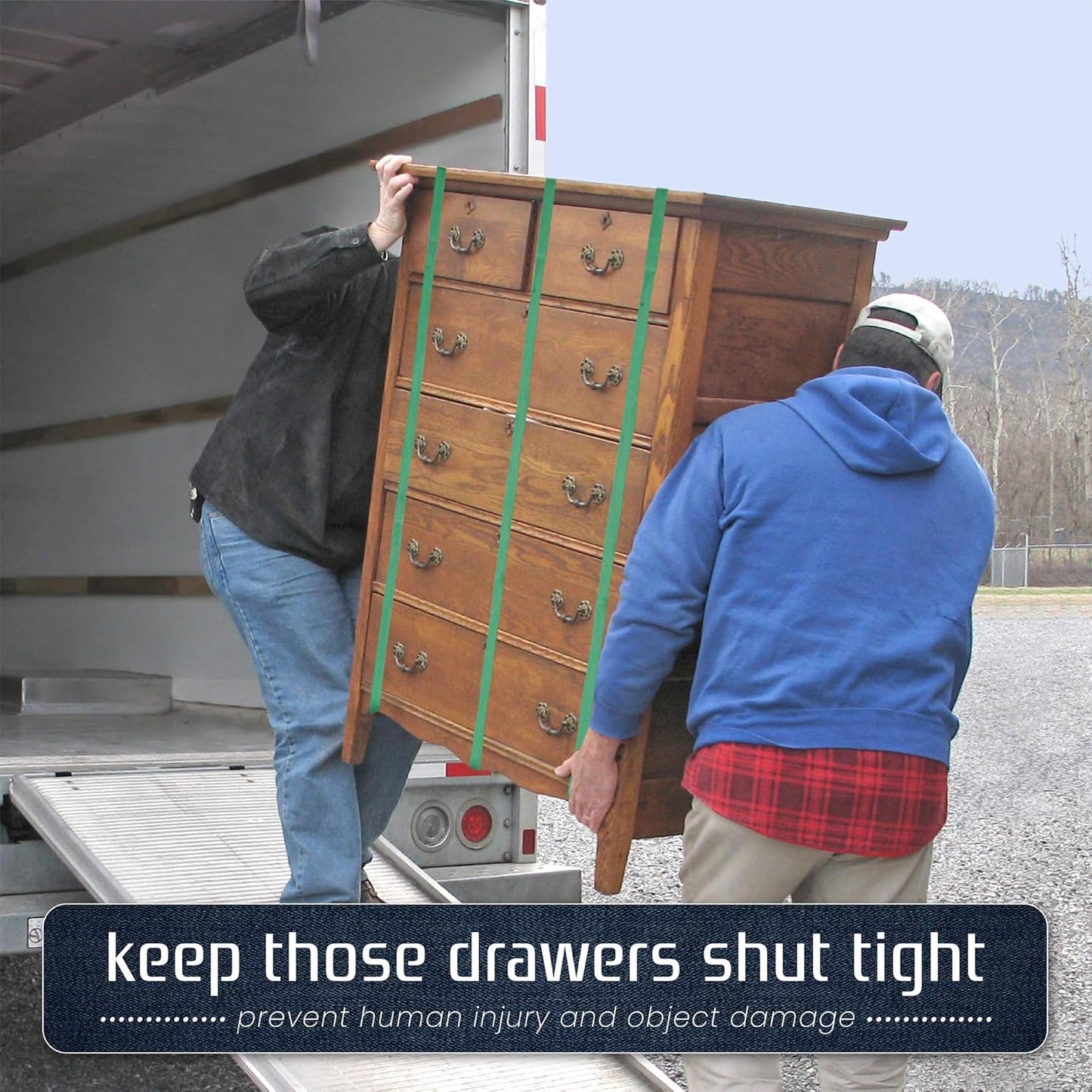 kitchentoolz 48 Pack Mover Bands – Extra Large Rubber Bands for Furniture & Moving Blankets – Heavy-Duty Stretch Bands in 4 Sizes (25", 30", 36", 42") – Secure Drawers, Doors & Covers During Moving & Storage