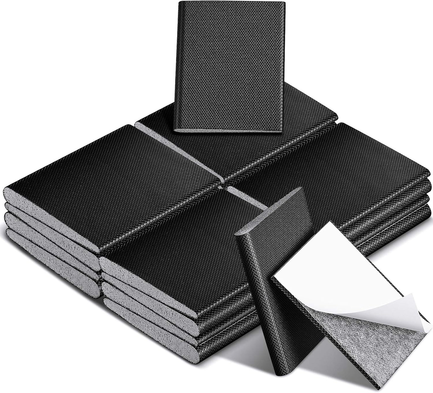 Zonon 64 Pieces Door Corner Seal Weatherstripping Exterior Door Frame Seal Draft Stopper Adhesive Corner Pads for Weather Stripping and Draft Protection (Black)