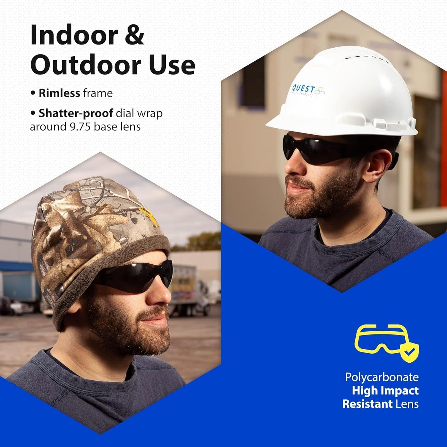 Quest Protective Apparel Safety Glasses for Men and Women - Anti Fog Safety Goggles for Shooting, Lab, or Construction – Polycarbonate Eye Protection [Smoke & Pack of 144 Pairs]