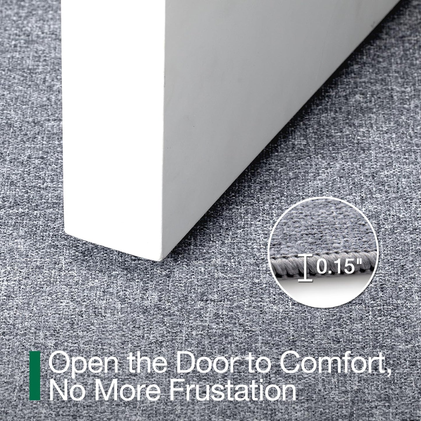 LUMI Ultra Thin Door Mat for Entryway, Low Profile Non Slip Rubber Backing Indoor Doormat, Easy Clean Welcome Entrance Mat for Inside House, Patio, Light Grey 20"x32"