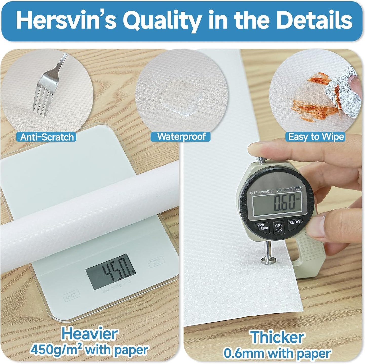 Shelf Liners 20 in x 20 ft Self-Adhesive EVA Drawer Mats, Cupboard Protector, Kitchen Cabinet Lining Fridge Liner (Clear Flat Dot, 50.8x610cm)