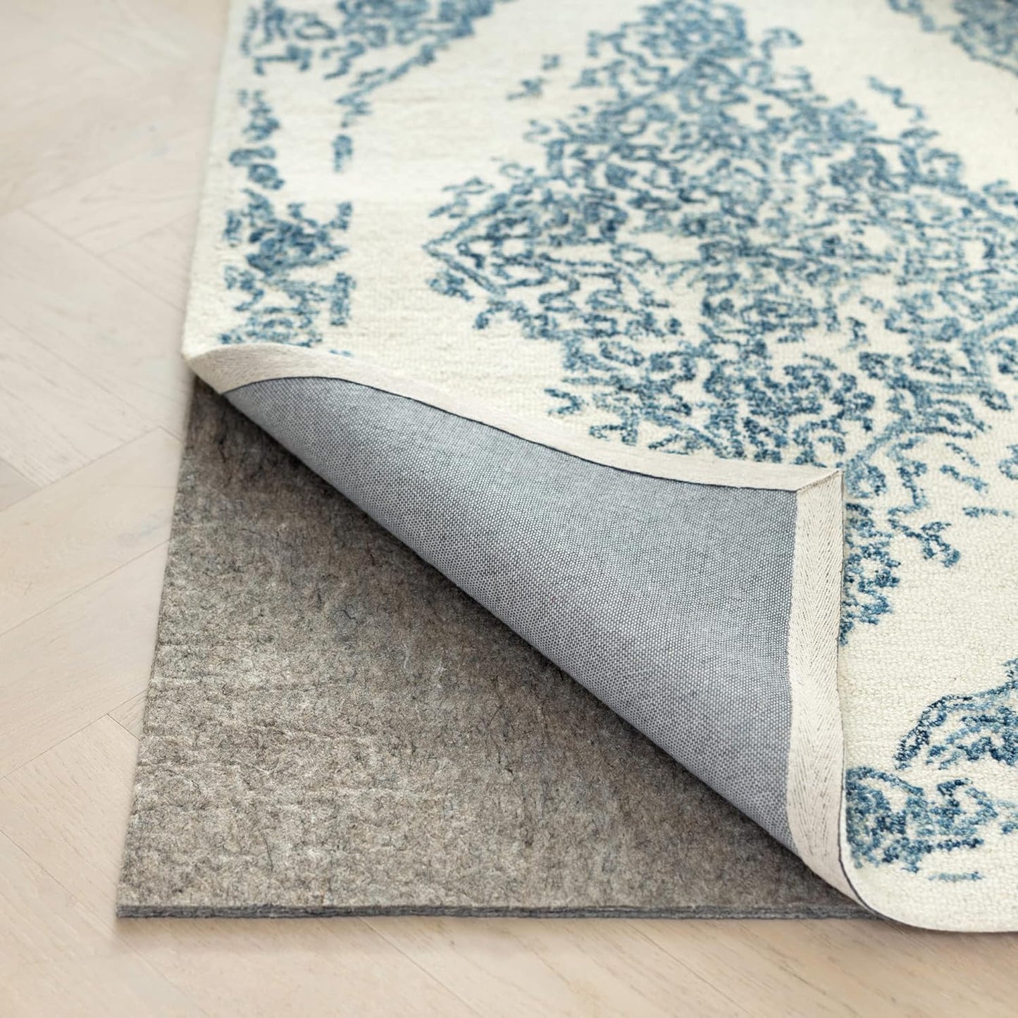 RUGPADUSA - Dual Surface - 9'10" x 13'10" - 3/8" Thick - Felt + Rubber - Enhanced Non-Slip Rug Pad - Adds Comfort and Protection - for Hard Surface Floors