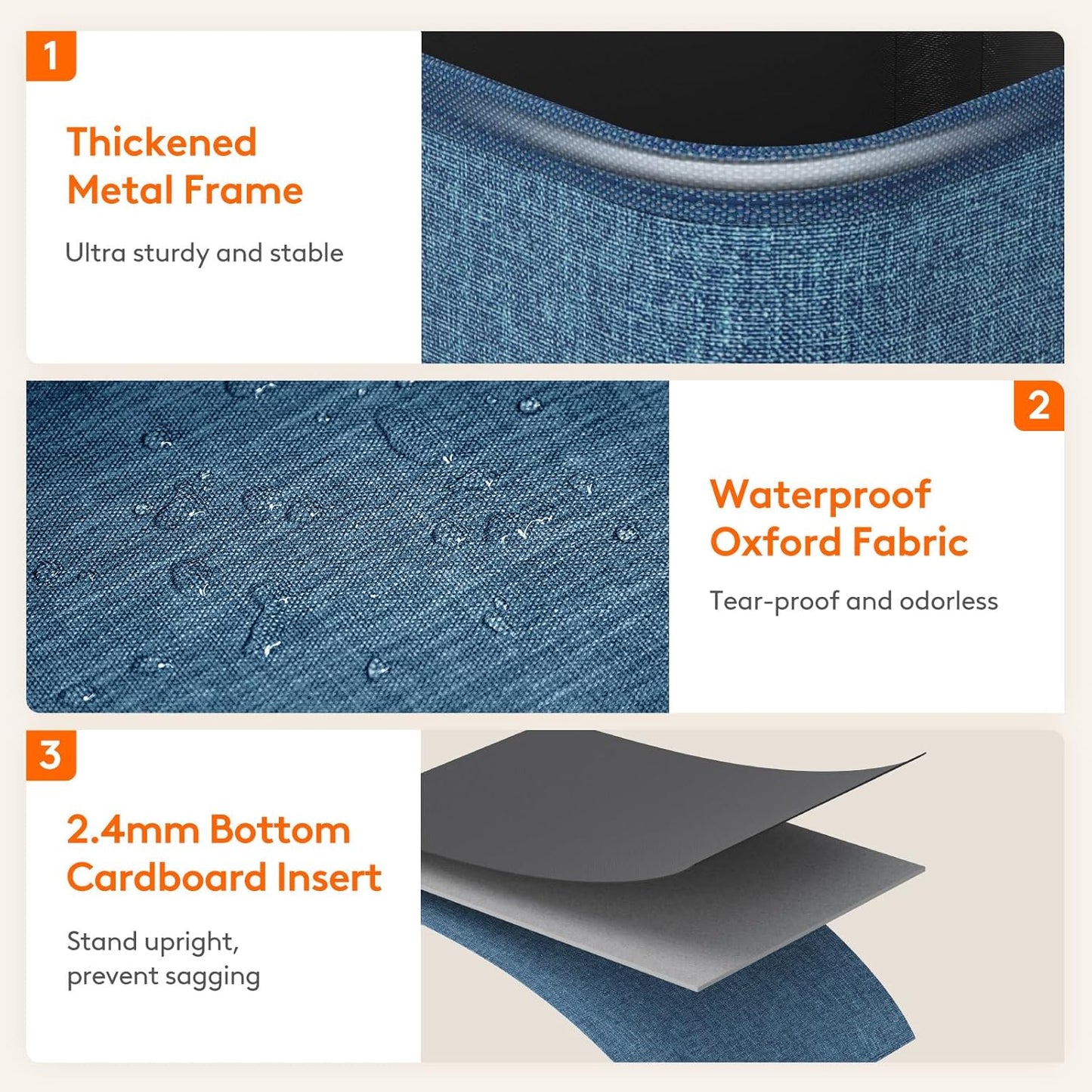 Lifewit 80L Large Tall Laundry Hamper, Collapsible Laundry Basket with Handles, Foldable Clothes Hampers for Laundry, Portable Dirty Clothes Hamper for Dorm College Bedroom Bathroom, Dark Blue