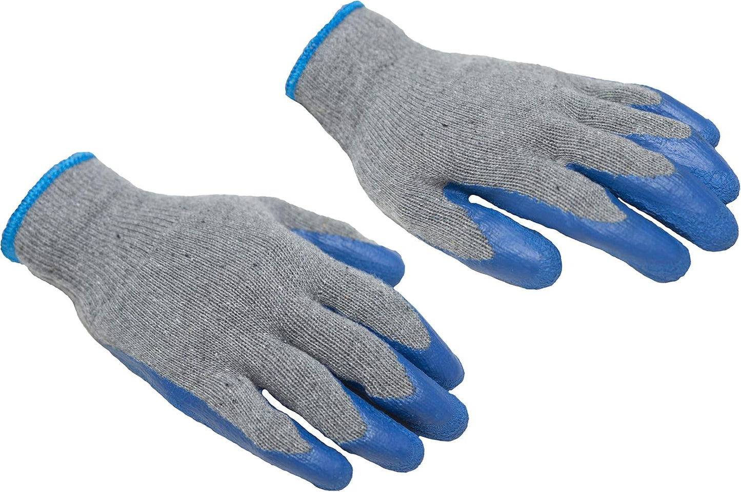 G & F Products - 3100XL-10 120 Pairs X-Large Rubber Latex Double Coated Work Gloves for Construction, gardening gloves, heavy duty Cotton Blend Blue
