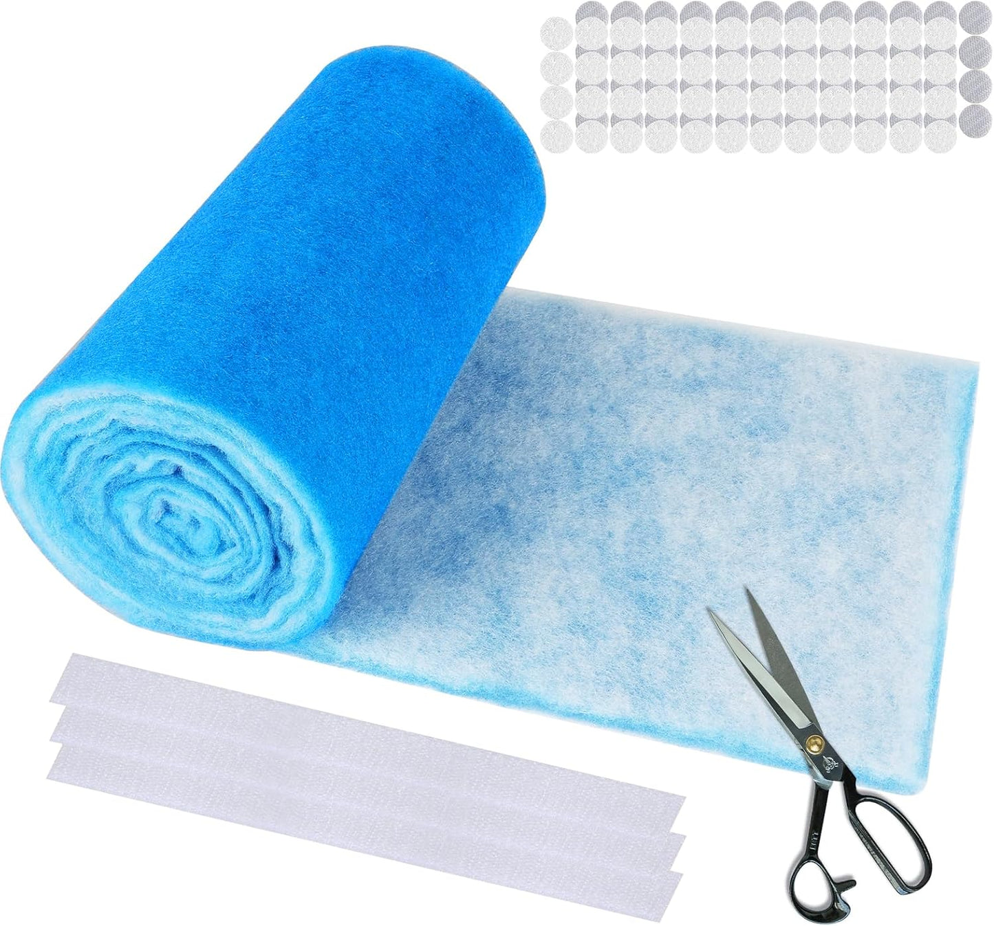 14" x140" Air Vent Filters, Cut to Fit Air Filter (65+ Filters), MERV 8 Triple Vent Filter for Home Floor, Ceiling, RV, HVAC Furnace Vents, With Adhesive Hook Tape and Installation Tape