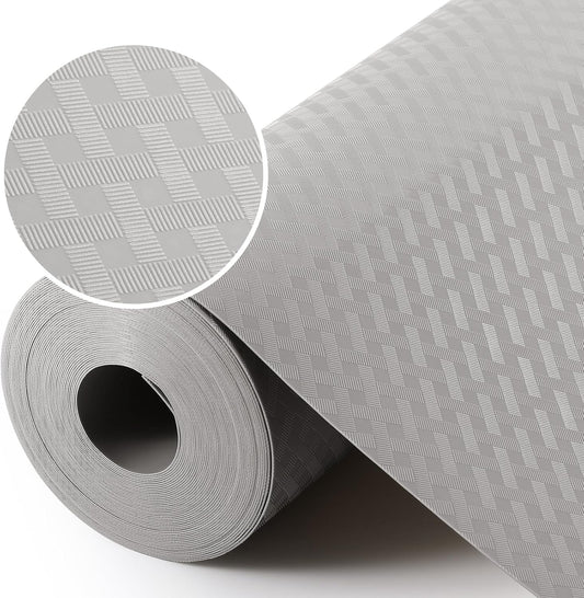 Light Gray Shelf Liners for Kitchen Cabinets Refrigerator Liners Waterproof & Oil-Proof Kitchen Cupboard Liner Drawer Mats EVA Material Non Adhesive Fridge Liner for Shelves 23.6 x 236.2 Inches