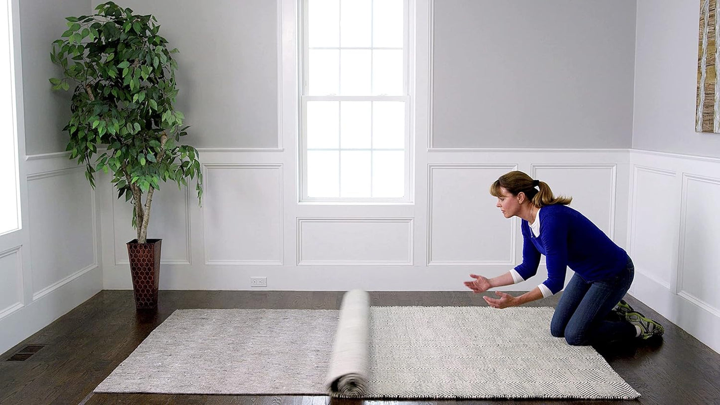 RUGPADUSA - Dual Surface - 8'x11' - 1/8" Thick - Felt + Rubber - Non-Slip Backing Rug Pad - Adds Low-Profile Comfort and Protection