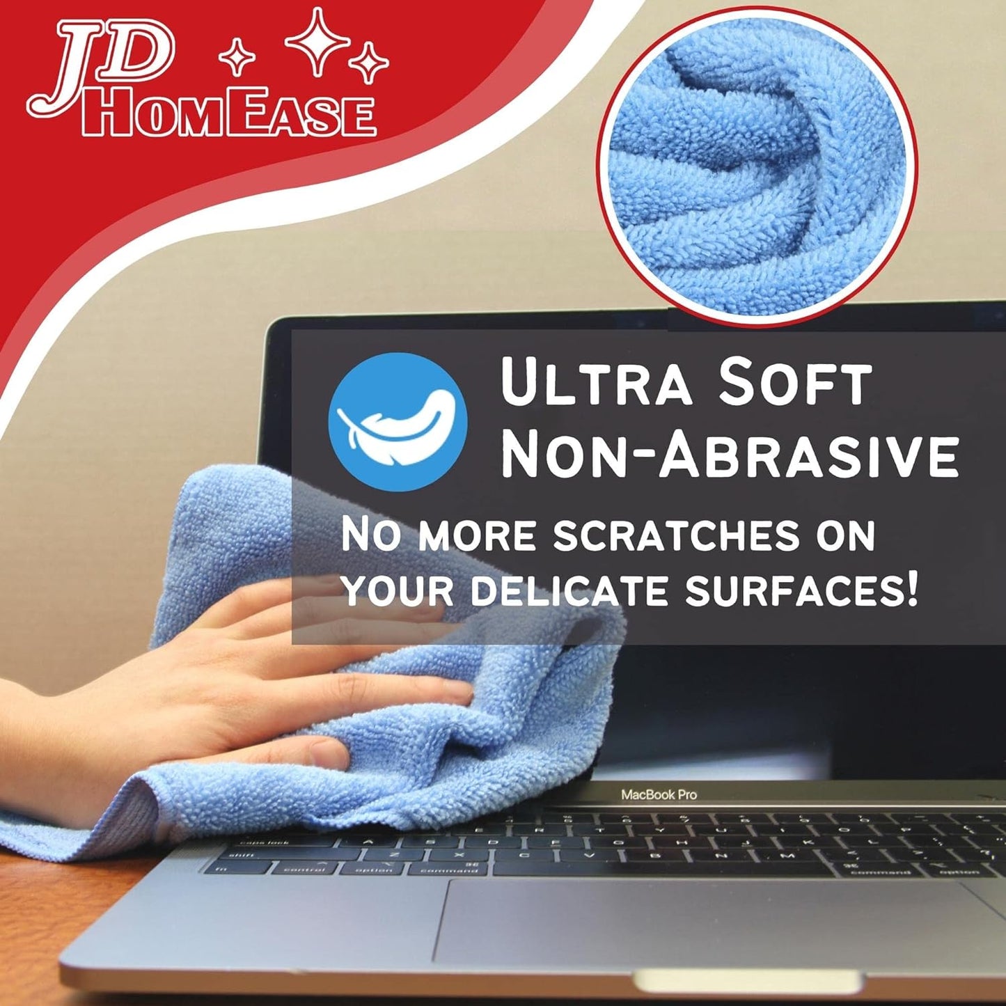 Microfiber Cleaning Cloths,48 Pack, 16"x16", All-Purpose, Softer, Highly Absorbent, Lint-Free, Reusable, Washable Pro Towels, Brown, for House, Kitchen, Bathroom, Car, Office