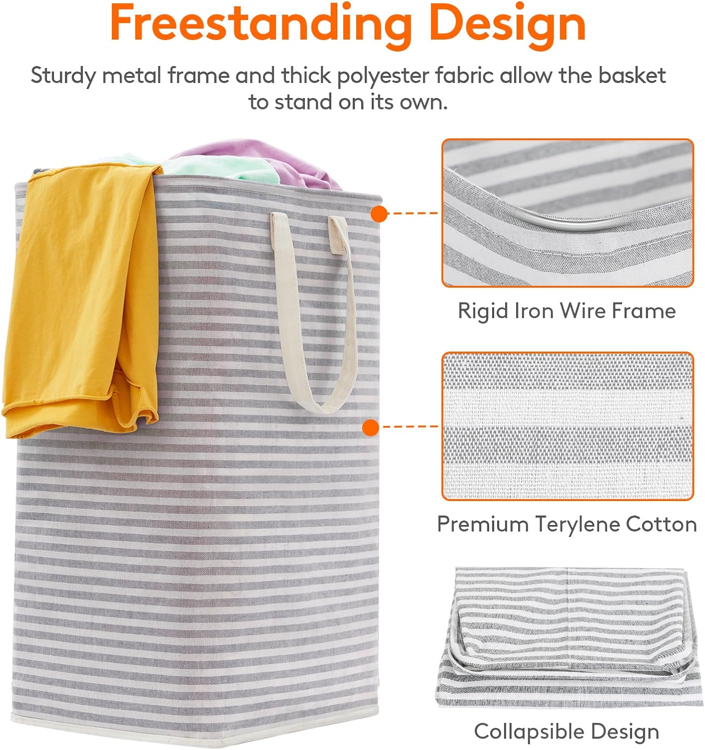 Lifewit 2 Pack Laundry Hamper Large Collapsible Laundry Basket, Freestanding Waterproof Cloth Hamper with Easy Carry Handles in Laundry Room Bedroom Bathroom Dorm for Adult, Gray&Pink, 2 x 80L