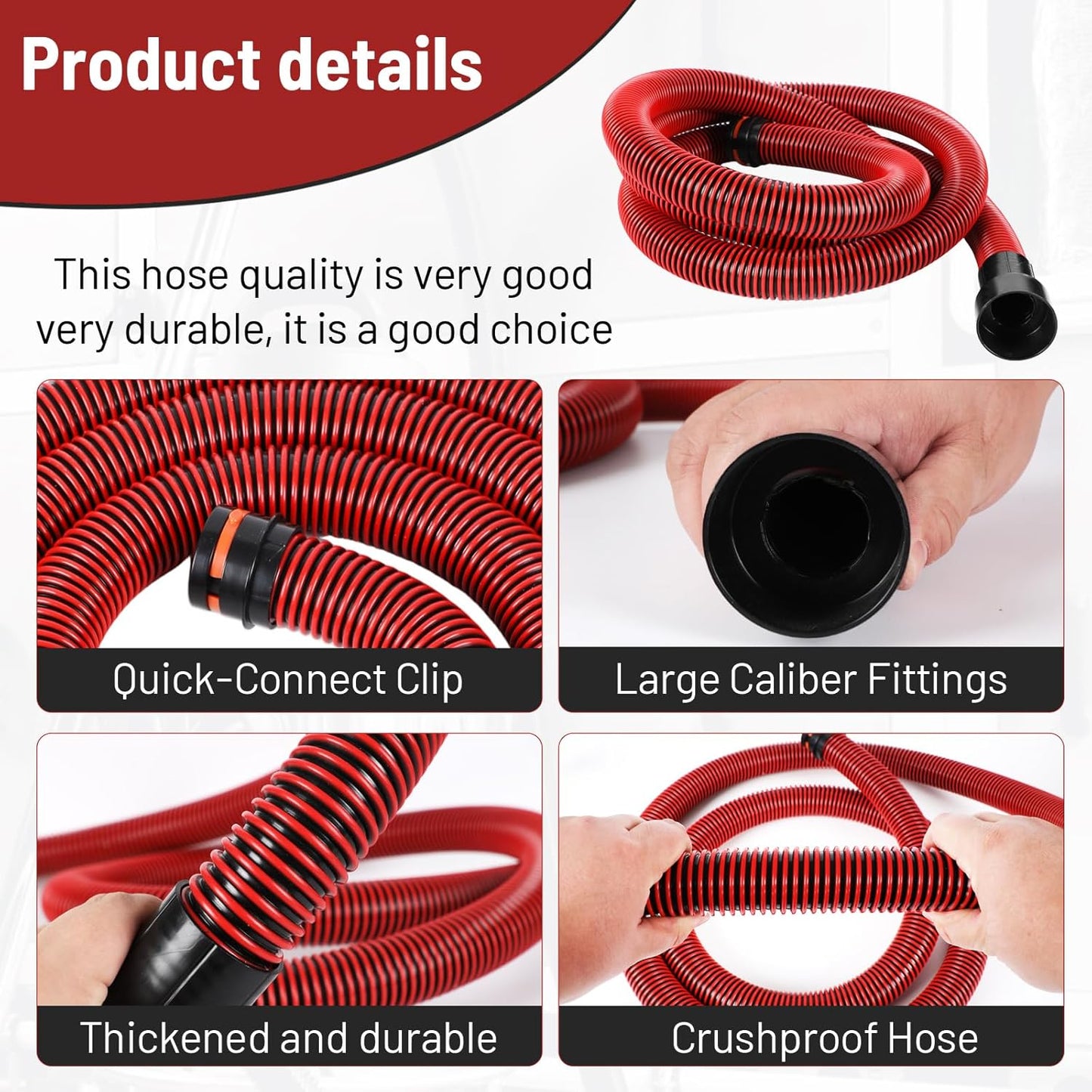 Klabb 10 Feet Dust Collection Hose Kit for Home and Shop Vacuums System with 6 Adapters of Woodworking Power Tool and Sander,Compatible with Multi-Brands Power Tool Adapter Set for Dust Collection