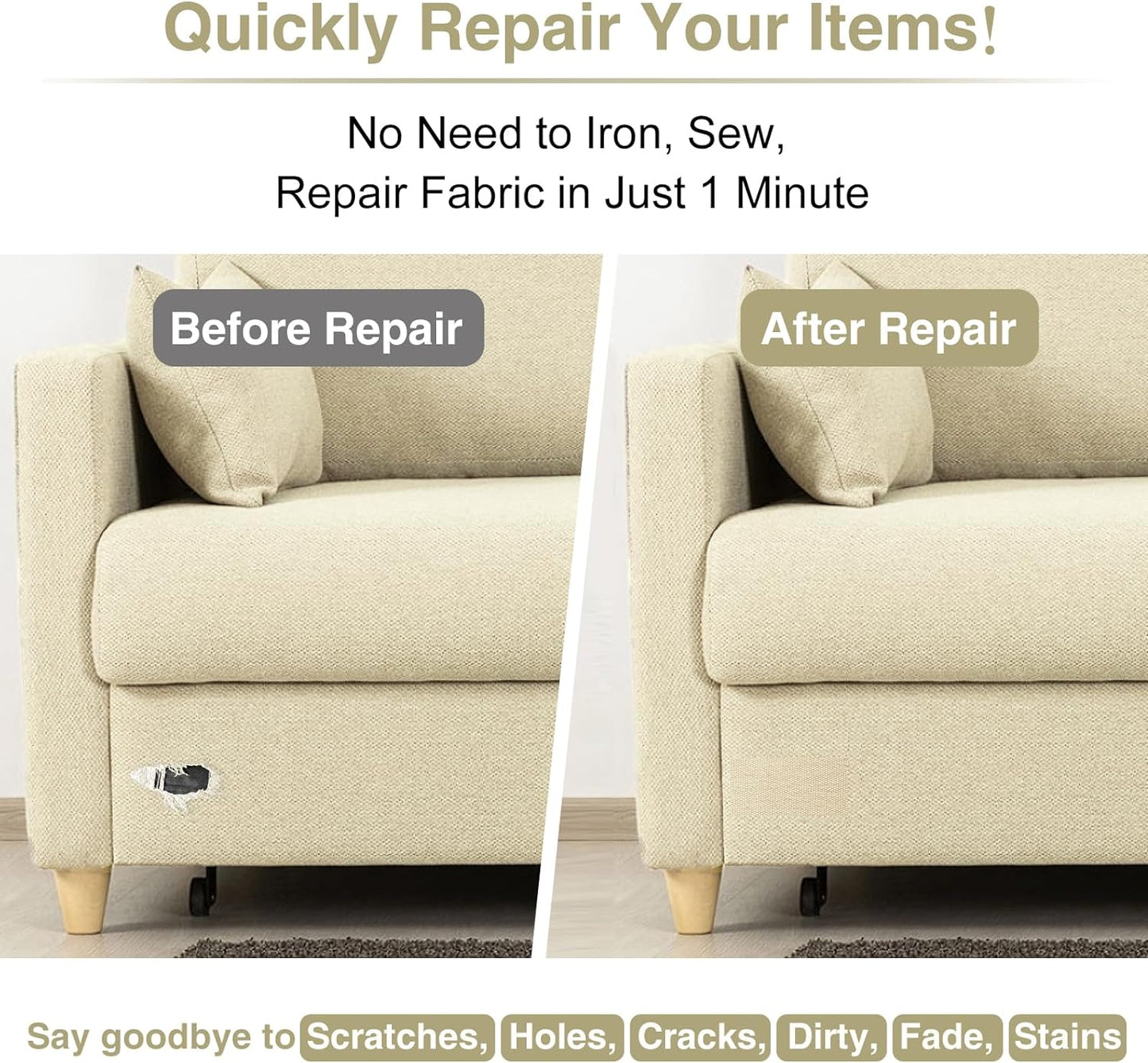 Canvas Repair Tape 4×70 Inch Waterproof Self-Adhesive Fabric Repair Patch for Repairing Boat Covers,Tents,Patio Umbrellas,Car Seats,Luggage,Sofas.(Grey)