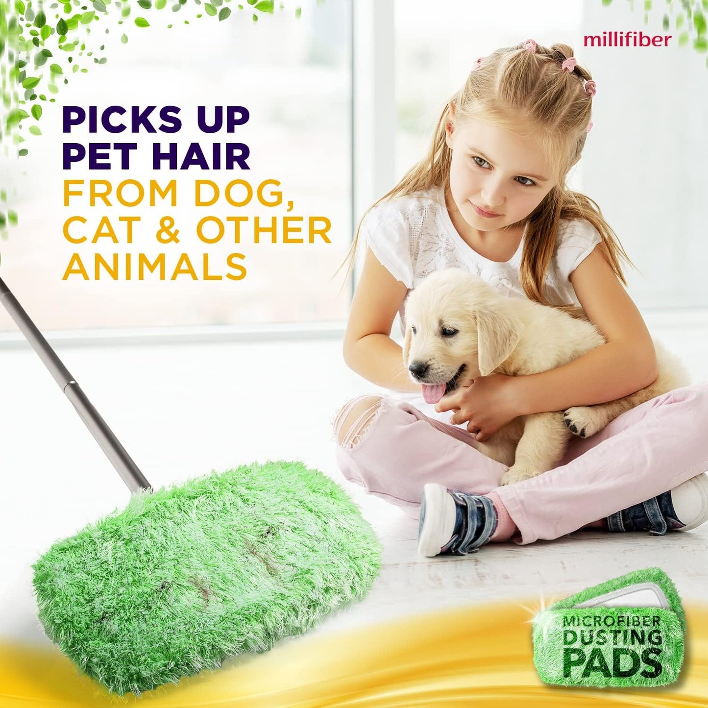 Heavy Duty Duster Refills for Swiffer Sweeper Mop (2 Pack) - Reusable Dry Sweeping Pads (Mop is Not Included)