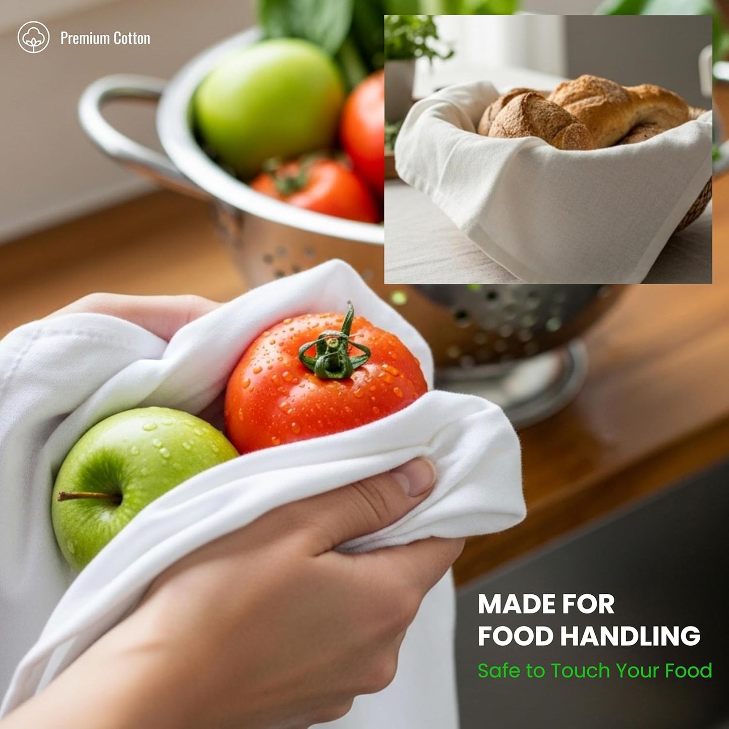 Dish Cloths Cotton| Kitchen Wash Cloth| Shop Towels Absorbent and Lint Free Flour Sack| Dishcloths for Kitchen Washing Dishes|Thick Absorbent Quick Dry Dish Rags | 24 Pack 13"x13" White