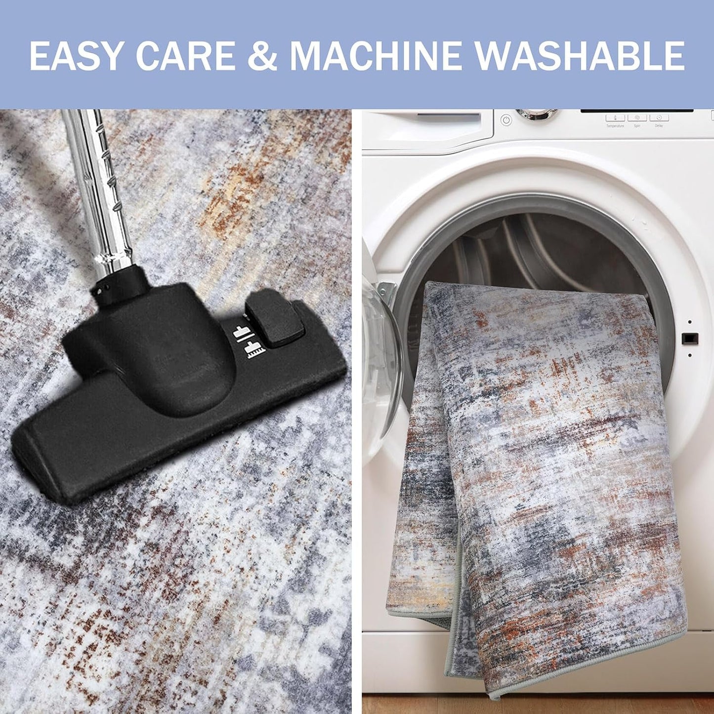 IOHOUZE Round Area Rug 3 Ft Circle Entryway Rugs Round Washable Door Mat Indoor Entrance, Non Slip Circle Front Door Rug, Printed Abstract Faux Wool Floor Carpet for Foyer Porch Sink, Orange Grey