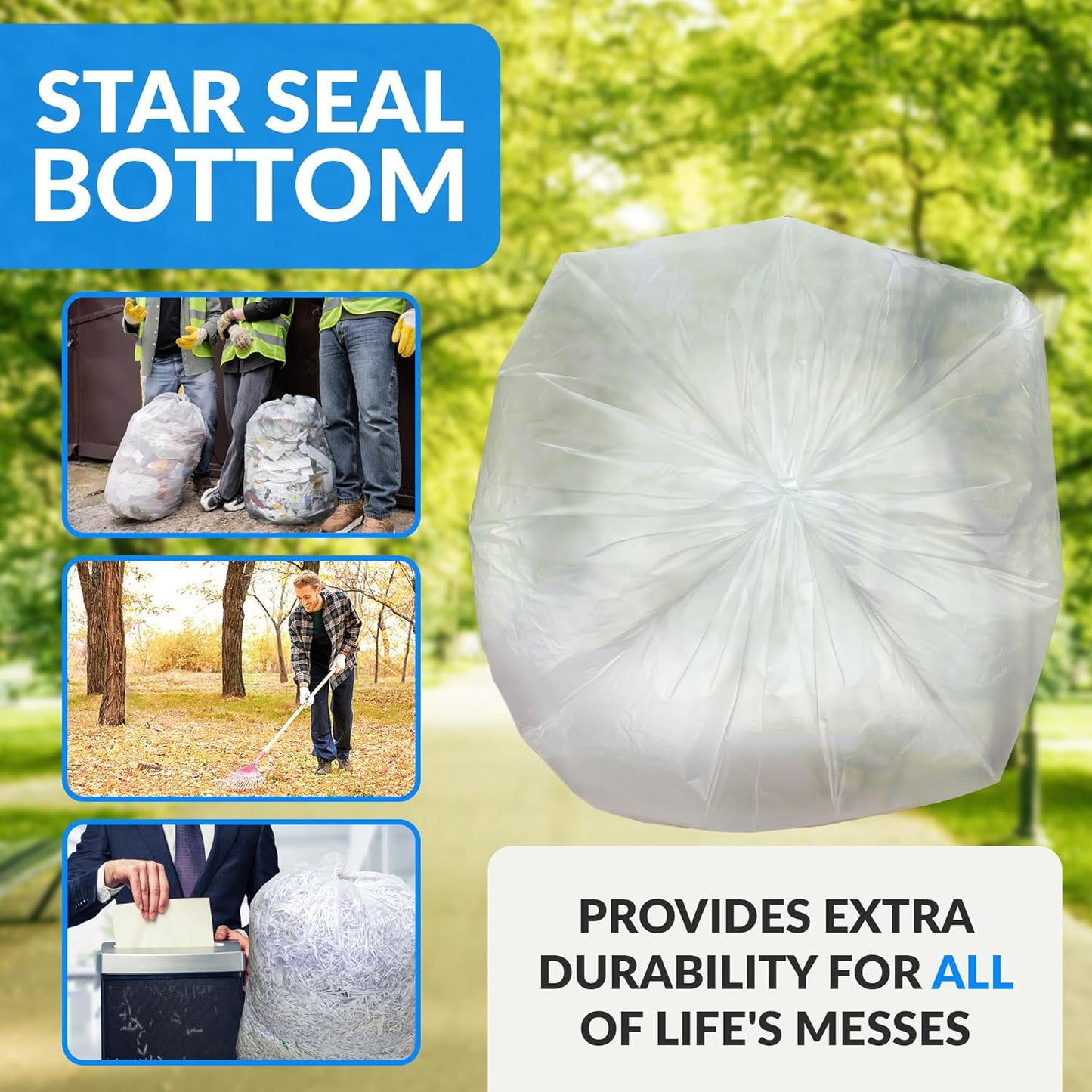 Reli. Premium 50 Gallon Trash Bags | 200 Count | Made in USA | Heavy Duty | Bulk | SuperValue | Clear Multi-Use Garbage Bags