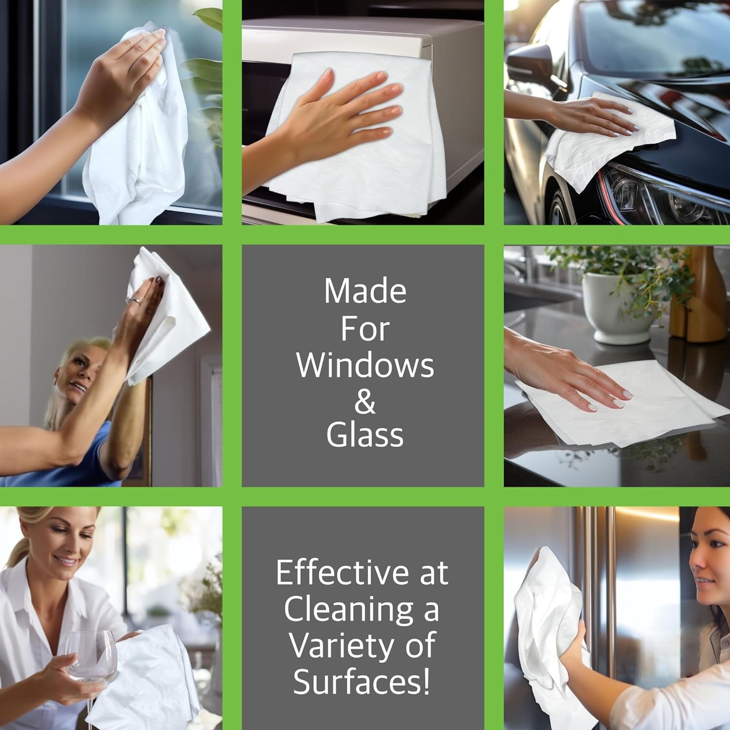 Microfiber Magic Streak Free Cleaning Cloth 10 Pack Clean Any Surface with Just Water Eco Friendly Perfect for Window, Mirror, Glass, Kitchen, Counters, Appliances, Car, Cycle, TV Screen