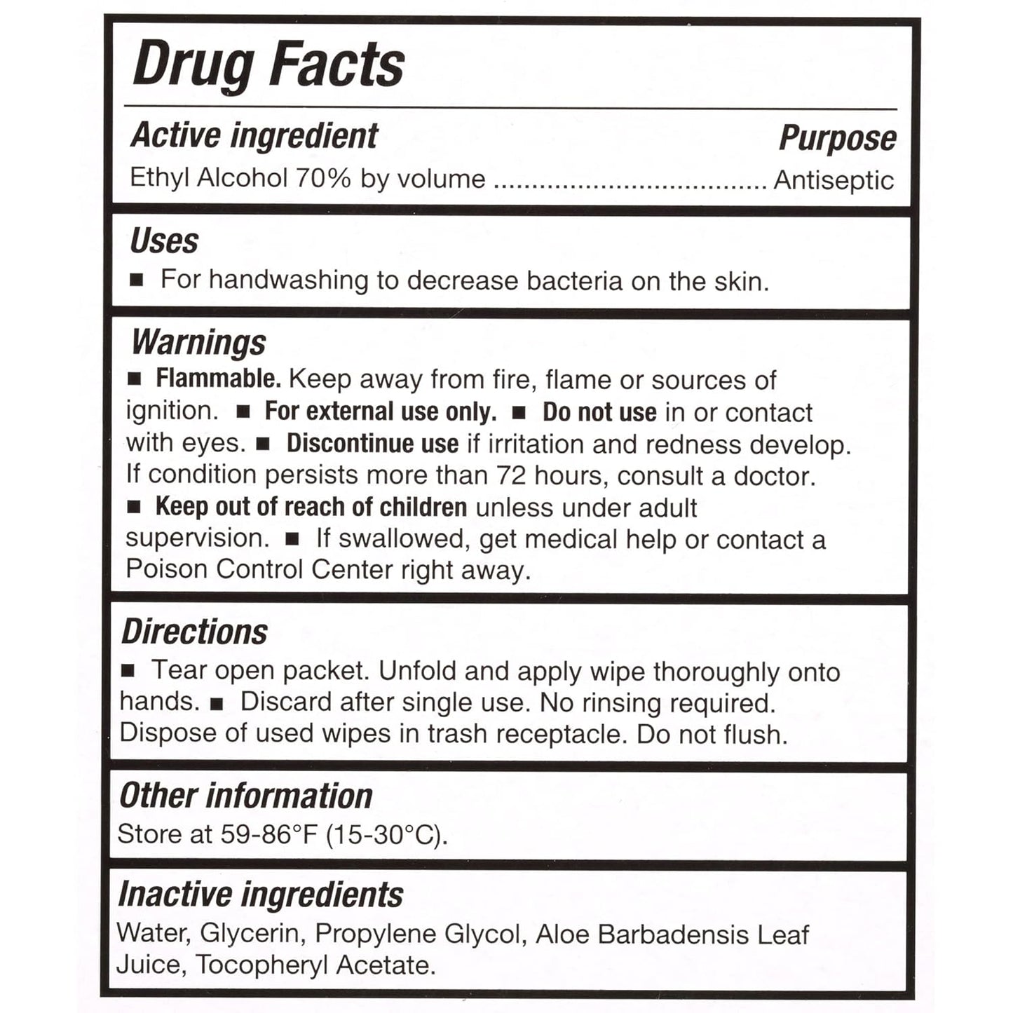 McKesson Hand Sanitizing Wipes [100 Count] Alcohol Wipes with Aloe and Vitamin E, Travel, Individually Wrapped