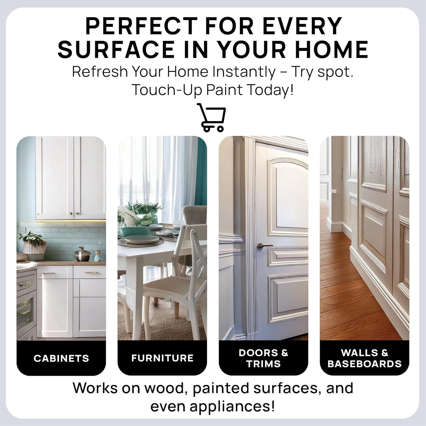 spot. Touch-Up Paint | Matte Finish for Cabinets, Walls, Doors & Furniture | Multi-Tone White Repair Kit | Quick-Dry, Self-Priming, Low-Odor, Eco-Friendly | No-Sanding or Primer Needed | 3 Pack