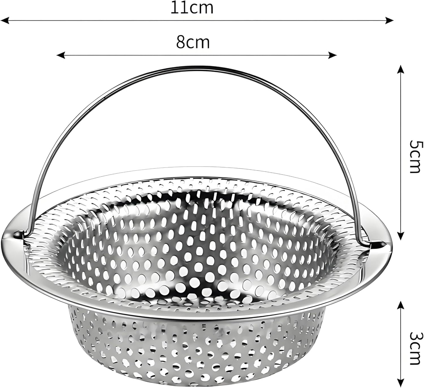 2 Pack Stainless Steel Sink Strainer Basket, Fine Mesh Drain Protector for Kitchen, Anti-Clog Rustproof Design, Dishwasher Safe Heavy Duty
