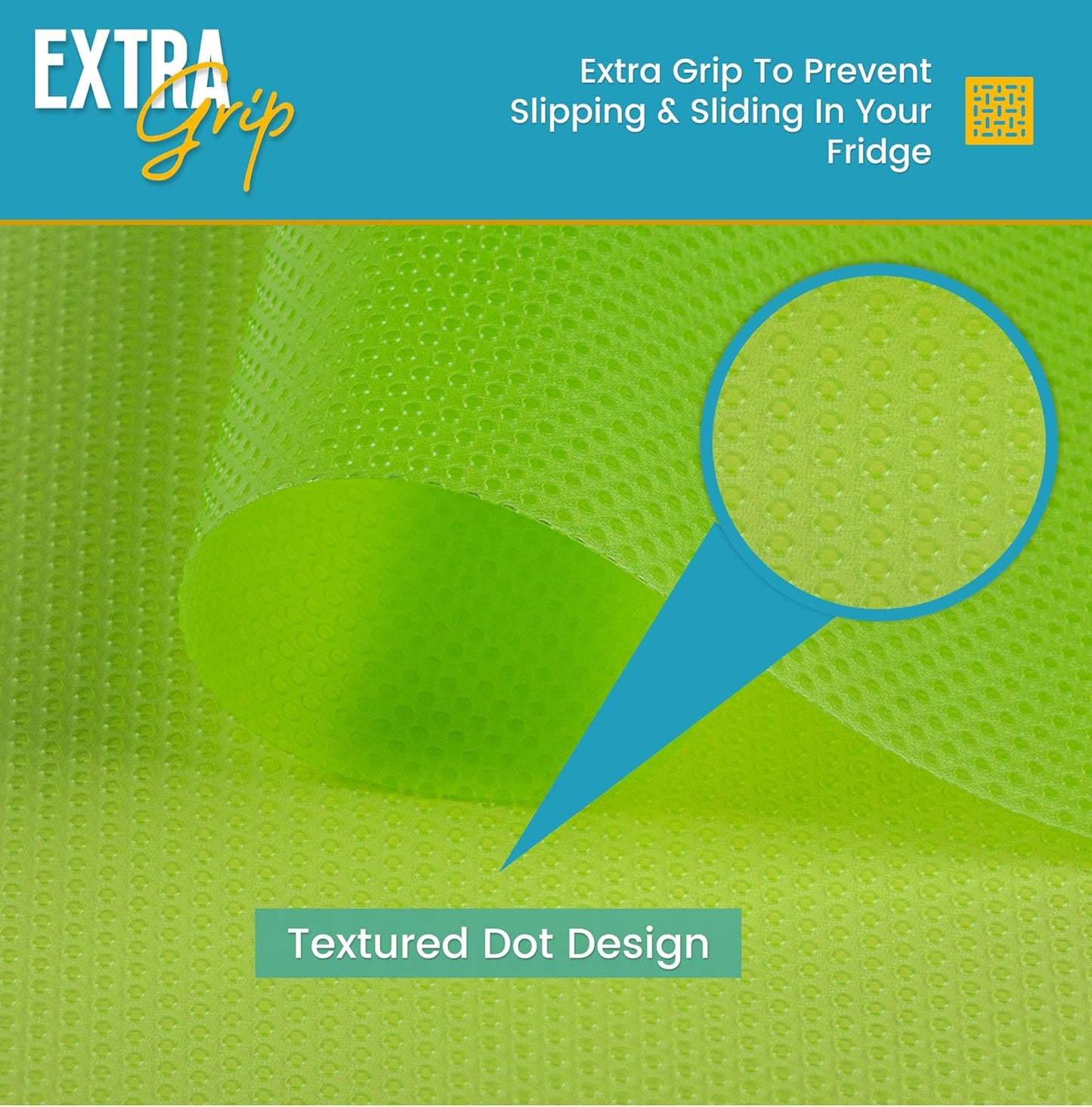 Refrigerator Liners for Shelves (16 Pack) by Linda’s Essentials - Non-Adhesive Shelf or Drawer Liner, BPA-Free Fridge Mats for Kitchen & Cabinets, Easy to Clean, Ideal Household Essentials (Green)