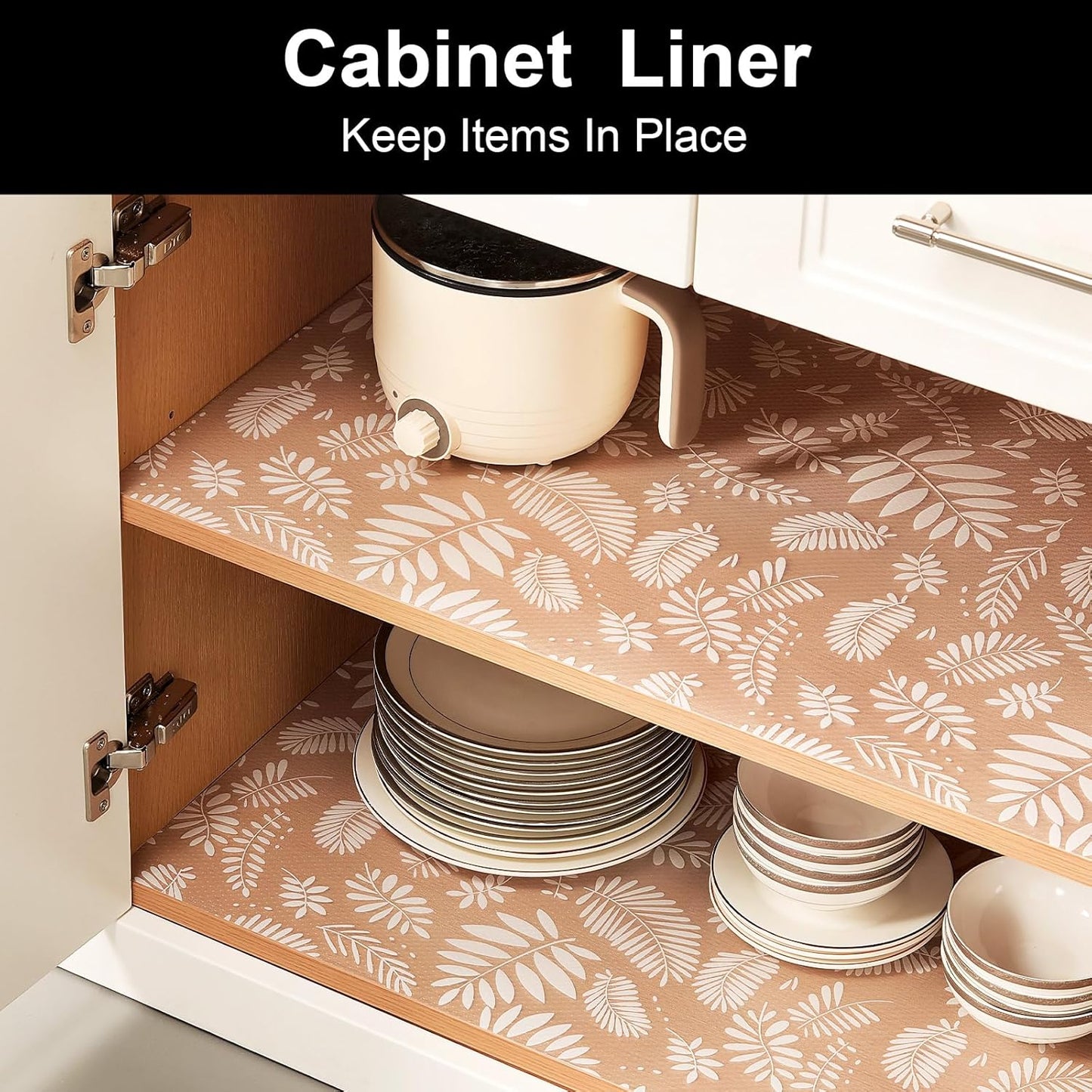 Cooyes Shelf Paper for Kitchen Cabinets Non Adhesive, Waterproof & Oil-Proof Kitchen Drawer Liner for Refrigerator Drawer Fridge Cupboard (23.6 Inch W x 354 Inch L)