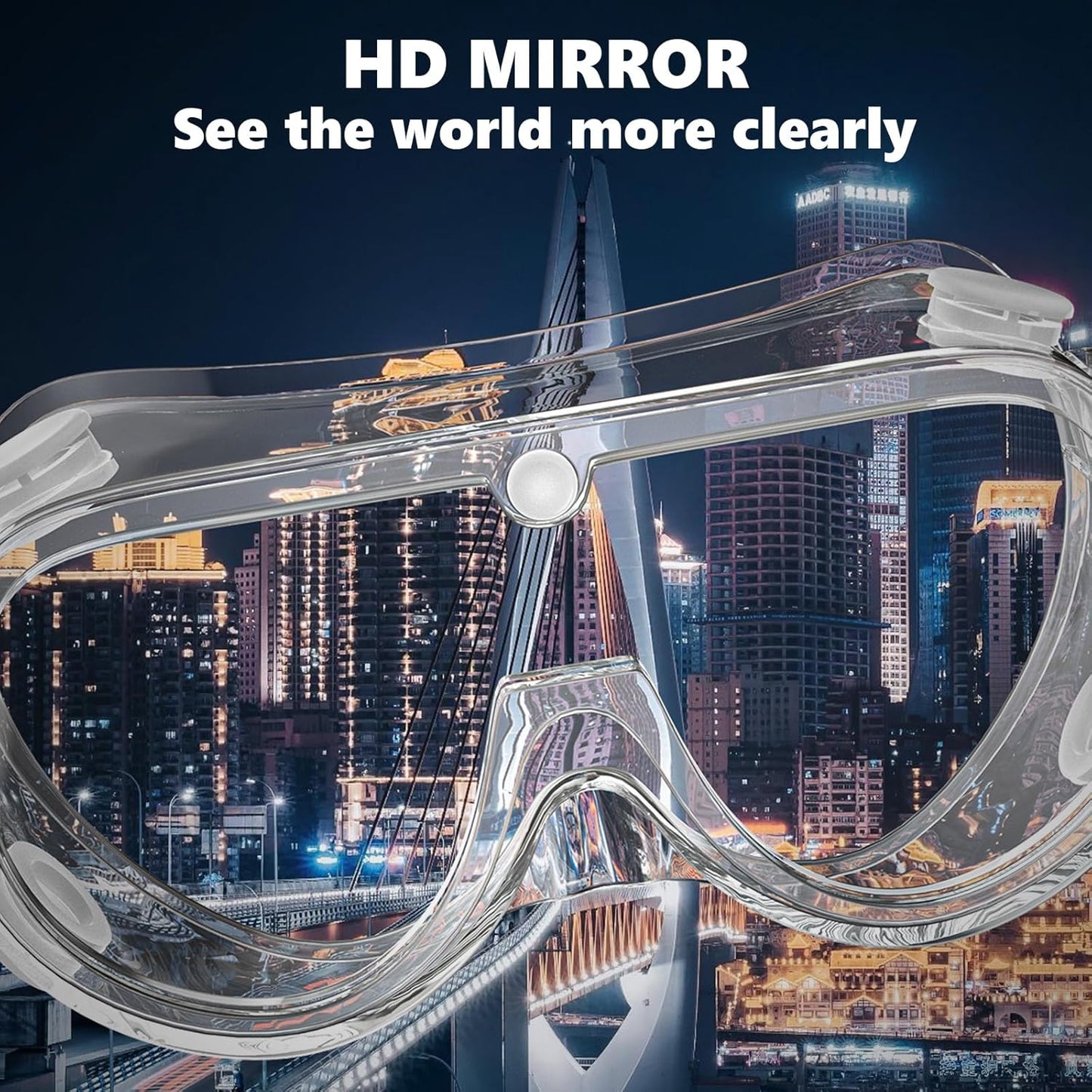 Super More 10PCS Anti-Fog Protective Safety Goggles Clear Lens Wide-Vision Adjustable Chemical Splash Eye Protection Soft Lightweight Eyewear