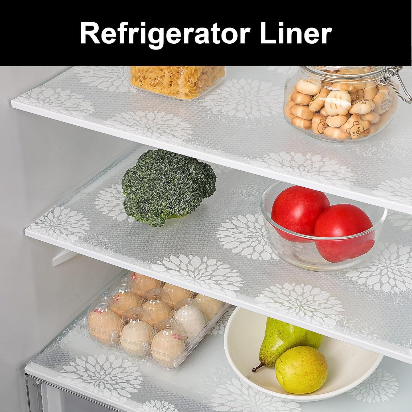 Cooyes Shelf and Drawer Liners for Kitchen Cabinets, Non Adhesive Cabinet Liner, EVA Waterproof Durable Non-Slip Drawer Mats for Shelves, Refrigerator, Storage, Desks