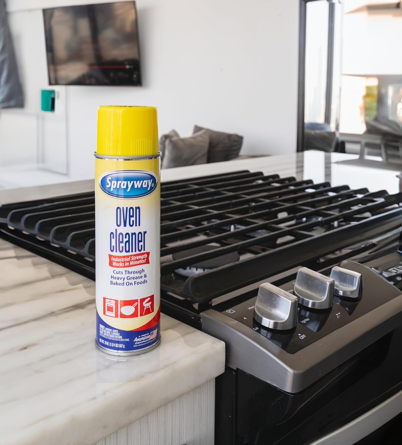 Sprayway Oven Cleaner Aerosol Spray, 20oz, Pack of 6 | Foaming Action, Cuts Through Grease & Baked-On Food | No Scraping, Works on Warm or Cold Ovens, Grills, Grates