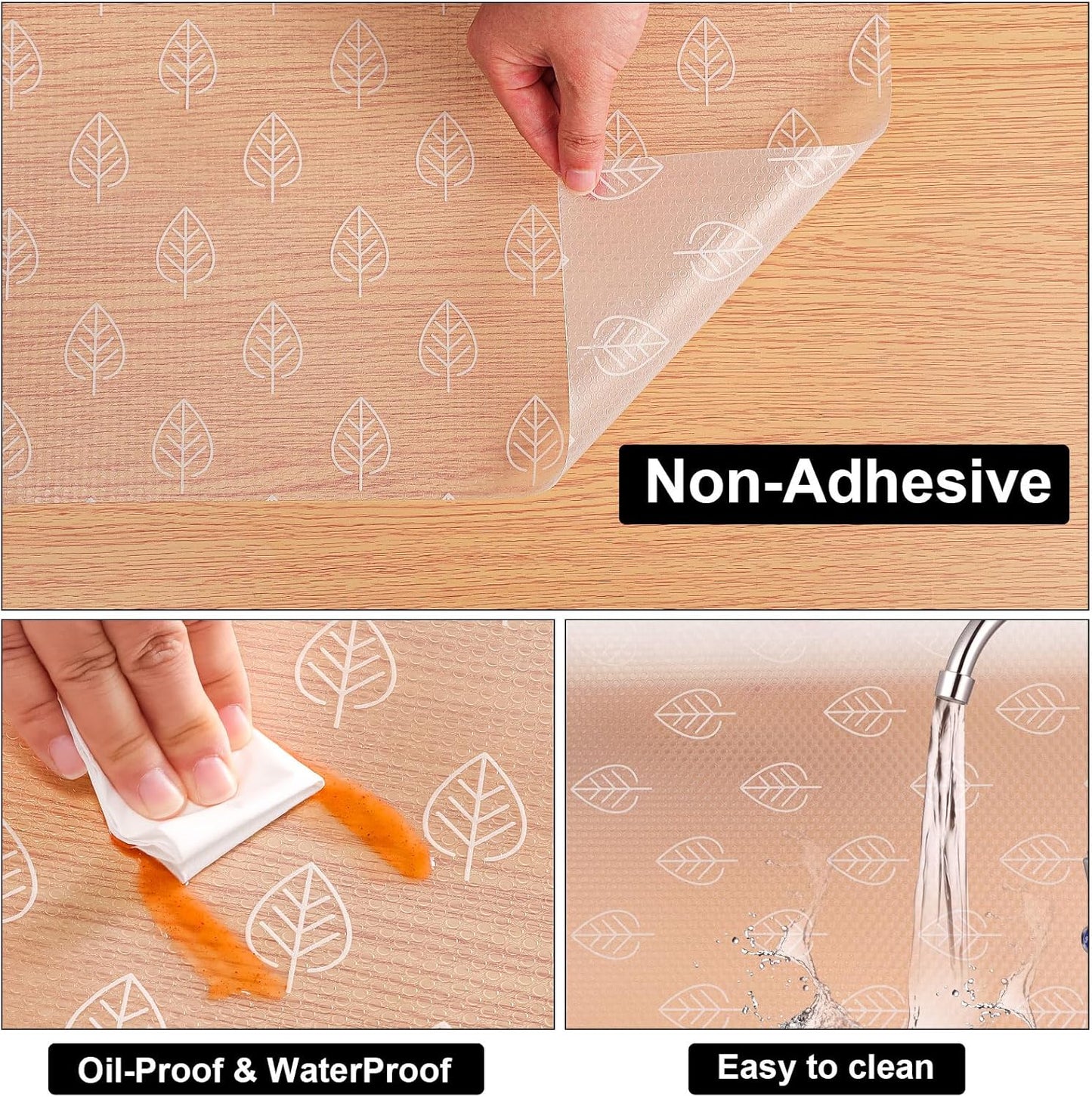 Cooyes Shelf Liner Drawer Liners, Shelf Liners for Kitchen Cabinets, Non-Adhesive Cabinet Liner, EVA Waterproof Non-Slip Refrigerator Liners for Kitchen Drawers