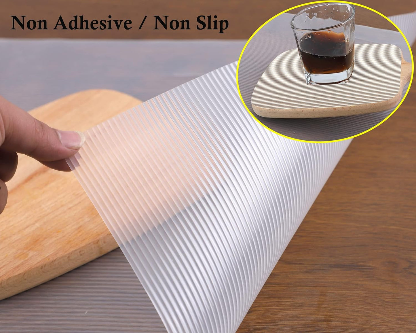 Shelf Liners for Kitchen Cabinets 11 Inch Wide X 20 Ft Non Adhesive Cabinet Drawer Liners Non Slip Clear Waterproof Closet Wire Pantry Shelves Liner Fridge Cupboard Mat for Kitchen Bathroom