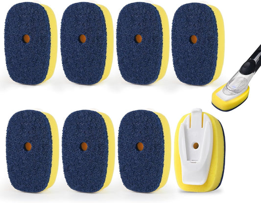 Sponge Brush Refills for OXO Dish Brush, 8 Pack Soap Dispensing Dish Refills, Scrub Replacement Head for Scrubber, Sponge Replacement Head Fits Soap Dispensing Handle