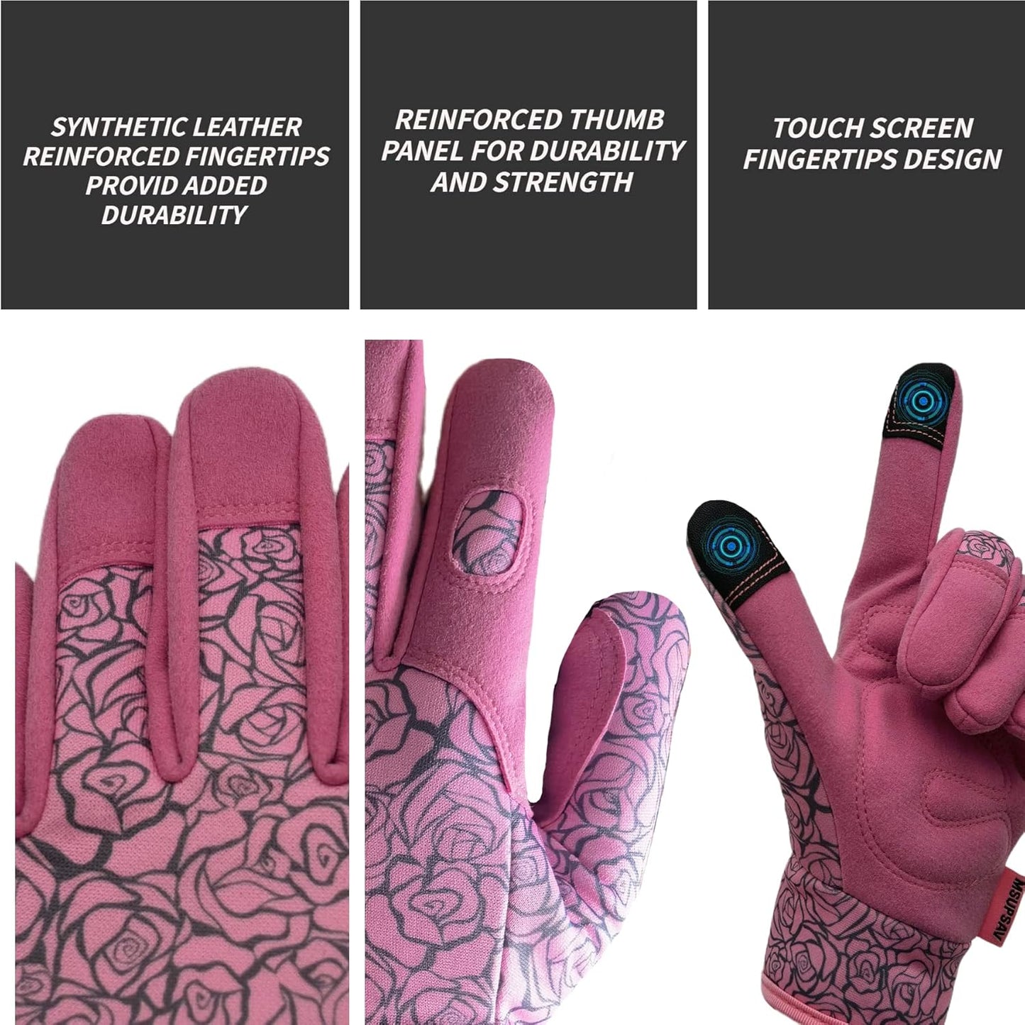 Thorn Proof&Puncture Resistant Gardening Gloves with Grip,Garden Gloves for Women, Leather Work Gloves,Gifts