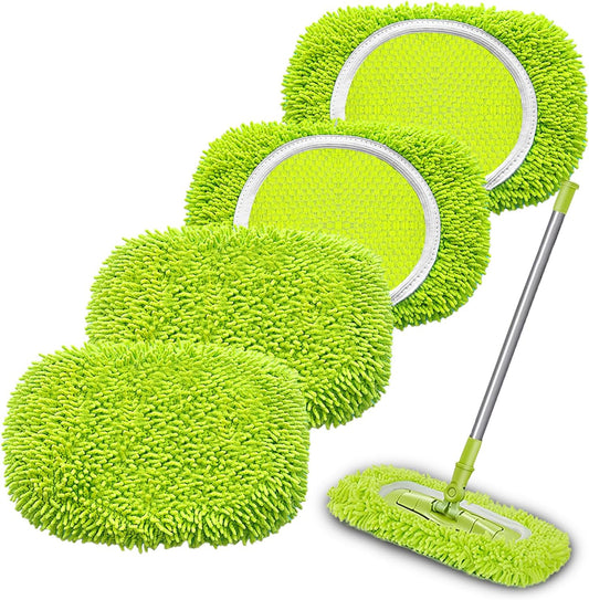 Reusable Mop Pads Refill Compatible with Swiffer Sweeper Mop, Microfiber Wet Mopping Cloths for Floor Cleaning , Ideal for Home Cleaning Washable Floor (4)