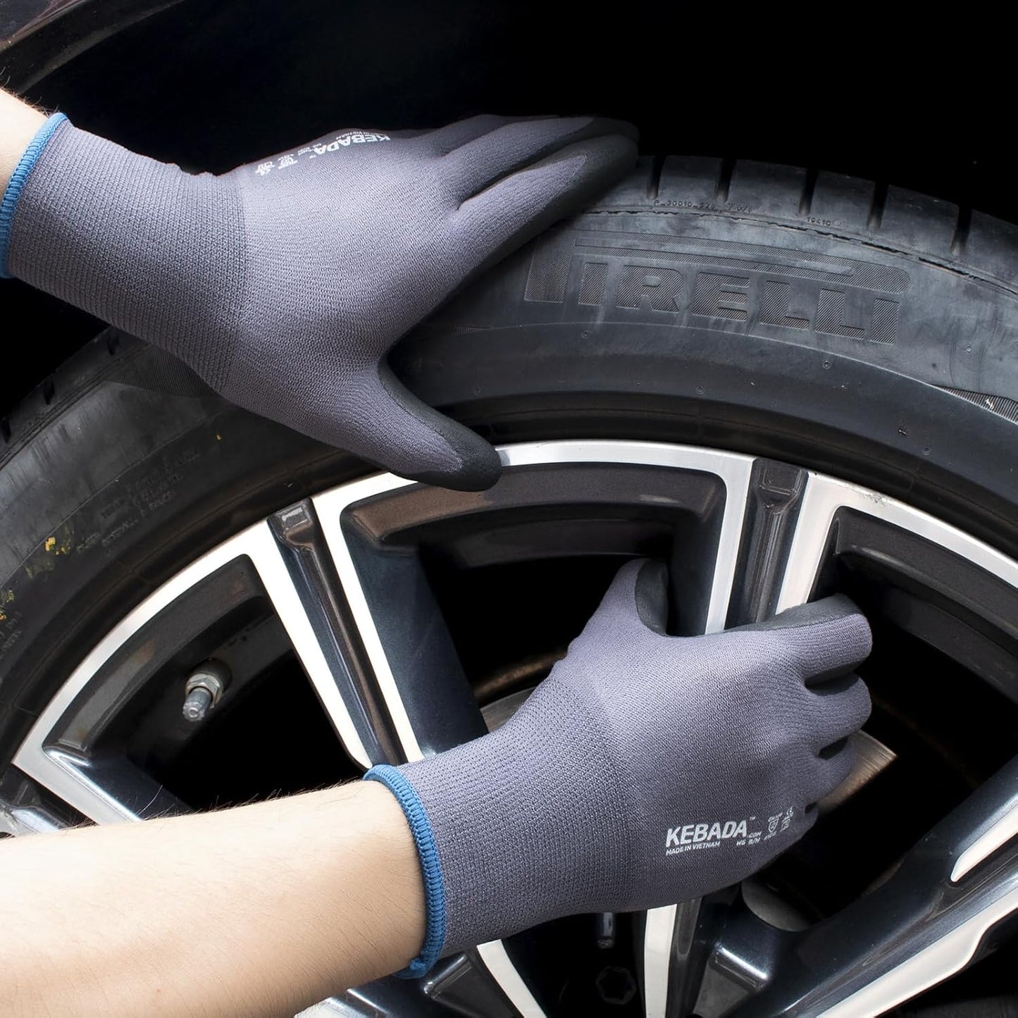 Kebada Work Gloves for Men and Women, Foam Nitrile Coated Safety Gloves with Grip, Ideal for Warehouse Package Handling, Gardening, Mechanic and Construction, XL