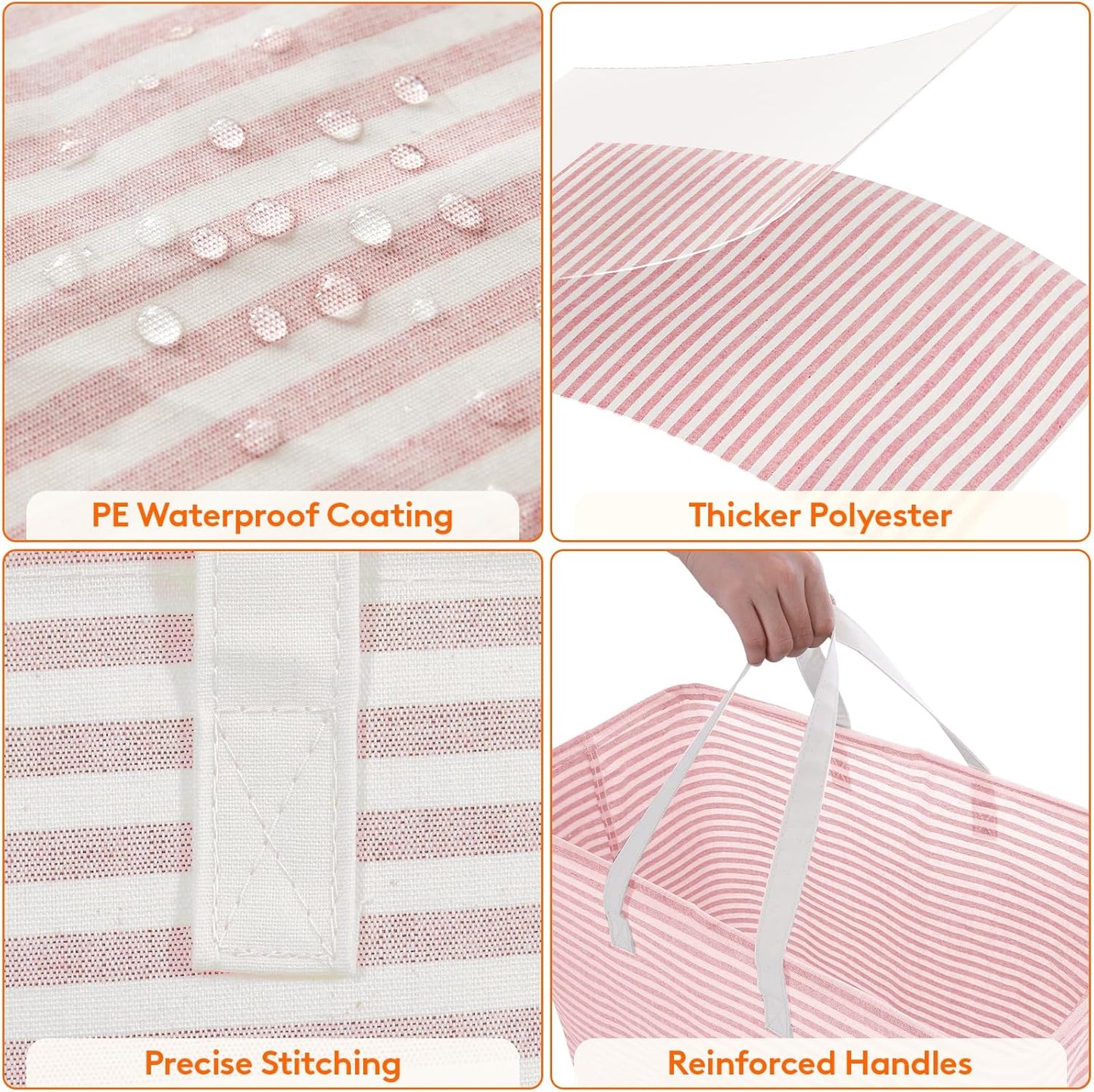 Lifewit 2 Pack Laundry Hamper Large Collapsible Laundry Basket, Freestanding Waterproof Cloth Hamper with Easy Carry Handles in Laundry Room Bedroom Bathroom Dorm for Adult, Gray&Pink, 2 x 100L