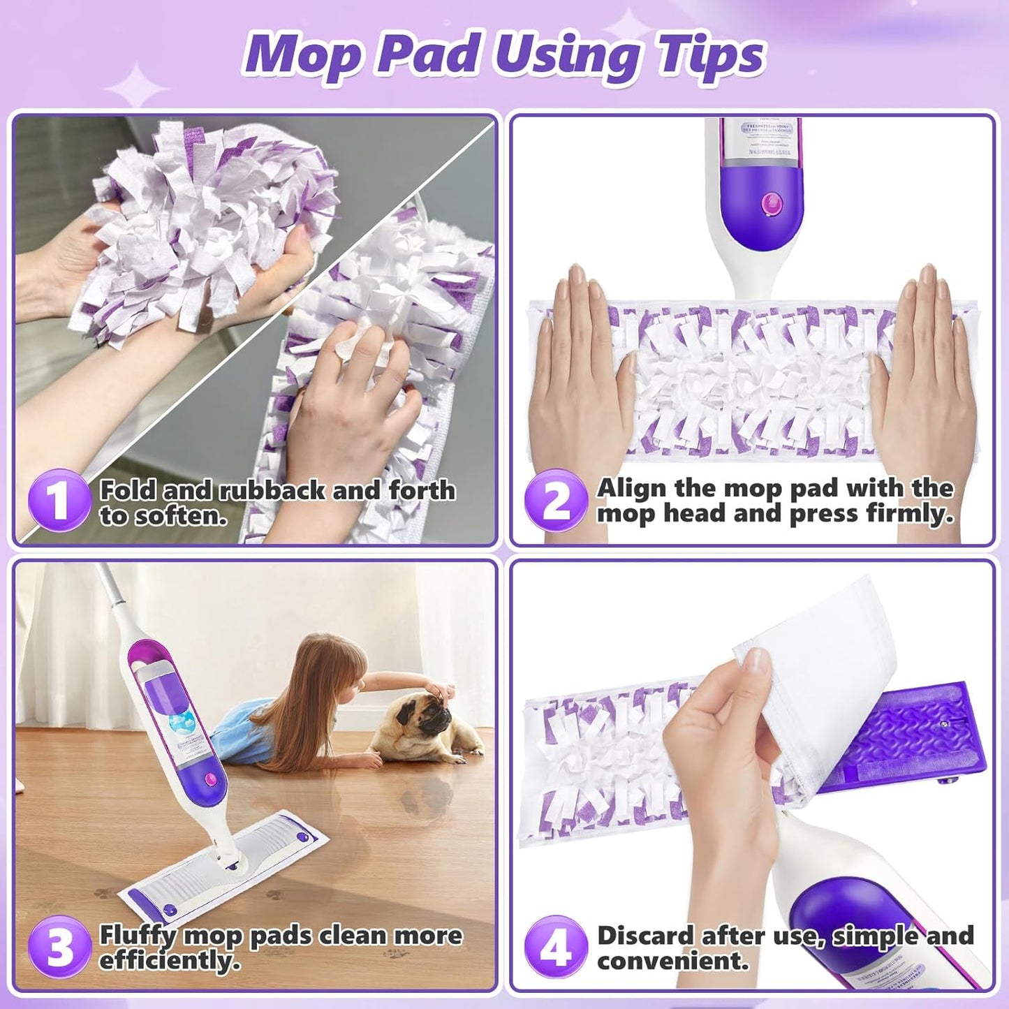 Mop Pads Refills for Swiffer Power Mop: 20 Pcs Wet Dry Disposable Pad for Multi-Surface Floor Cleaning - Mopping Replacement for Tile Hardwood - Sweeping Cloths for Home Kichen