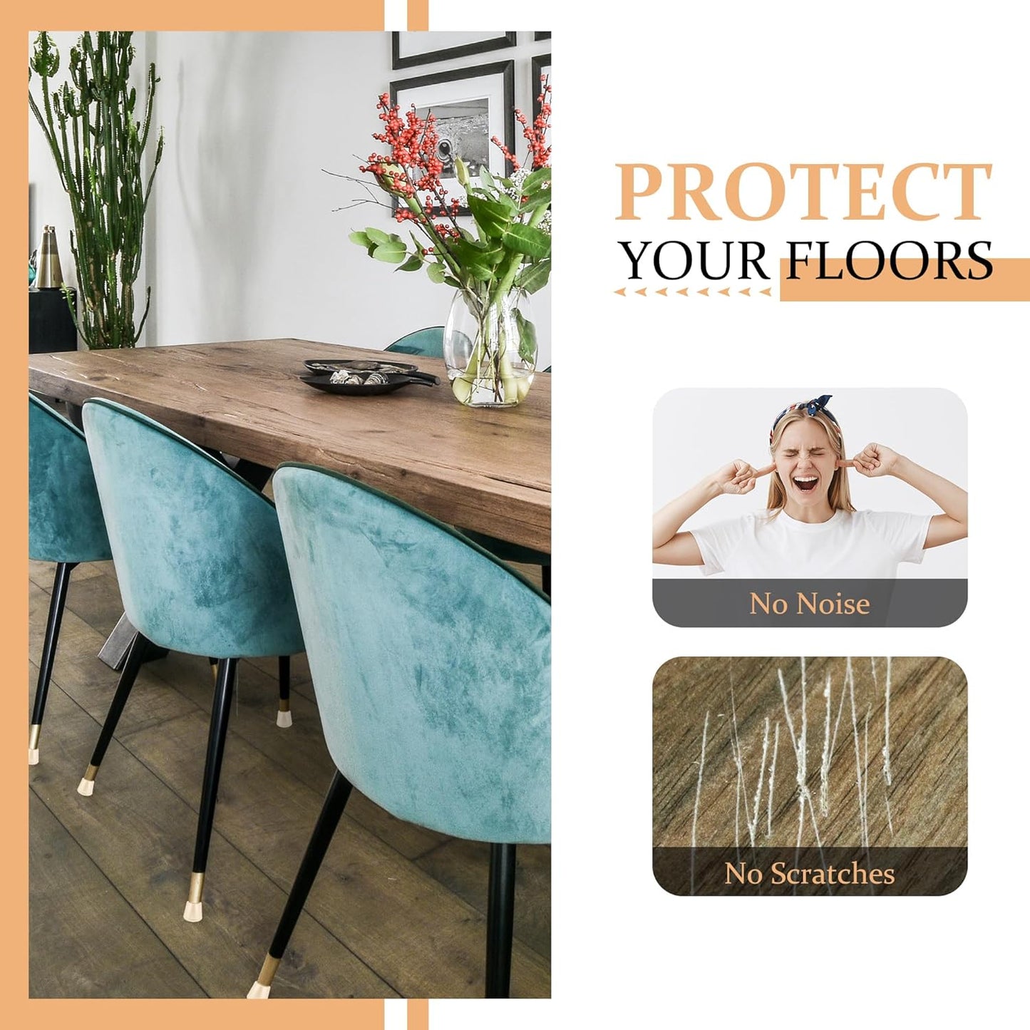 1-1/8" Round Rubber Chair Leg Tips Caps, Chair Leg Floor Protectors, Non-Slip Chair Leg Caps, Stool Leg Protectors Cap, Folding Metal Chair Leg Tip Replacement (White, 16 Pack)