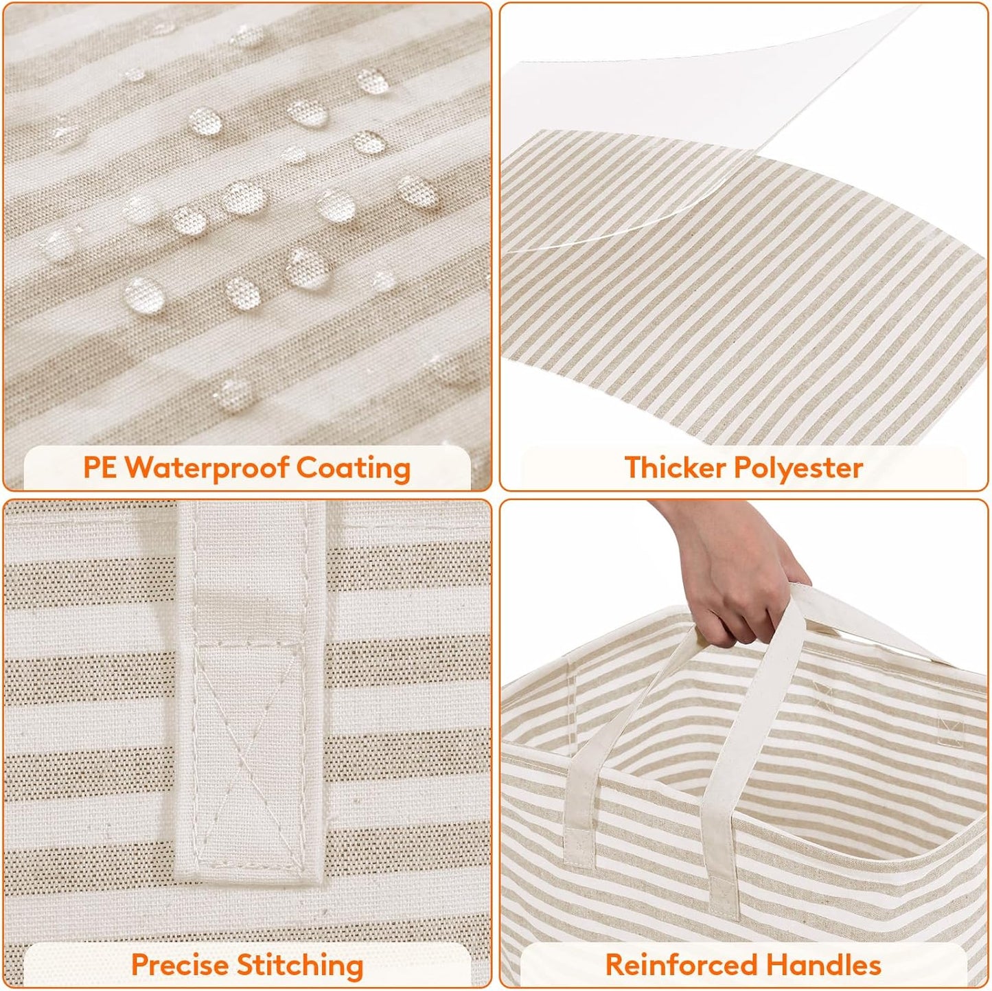 Lifewit 3 Pack Laundry Hamper Large Collapsible Laundry Baskets, Freestanding Waterproof Clothes Hamper with Easy Carry Handles in Laundry Room Bedroom Bathroom College Dorm for Adults, Black, 3 x 80L