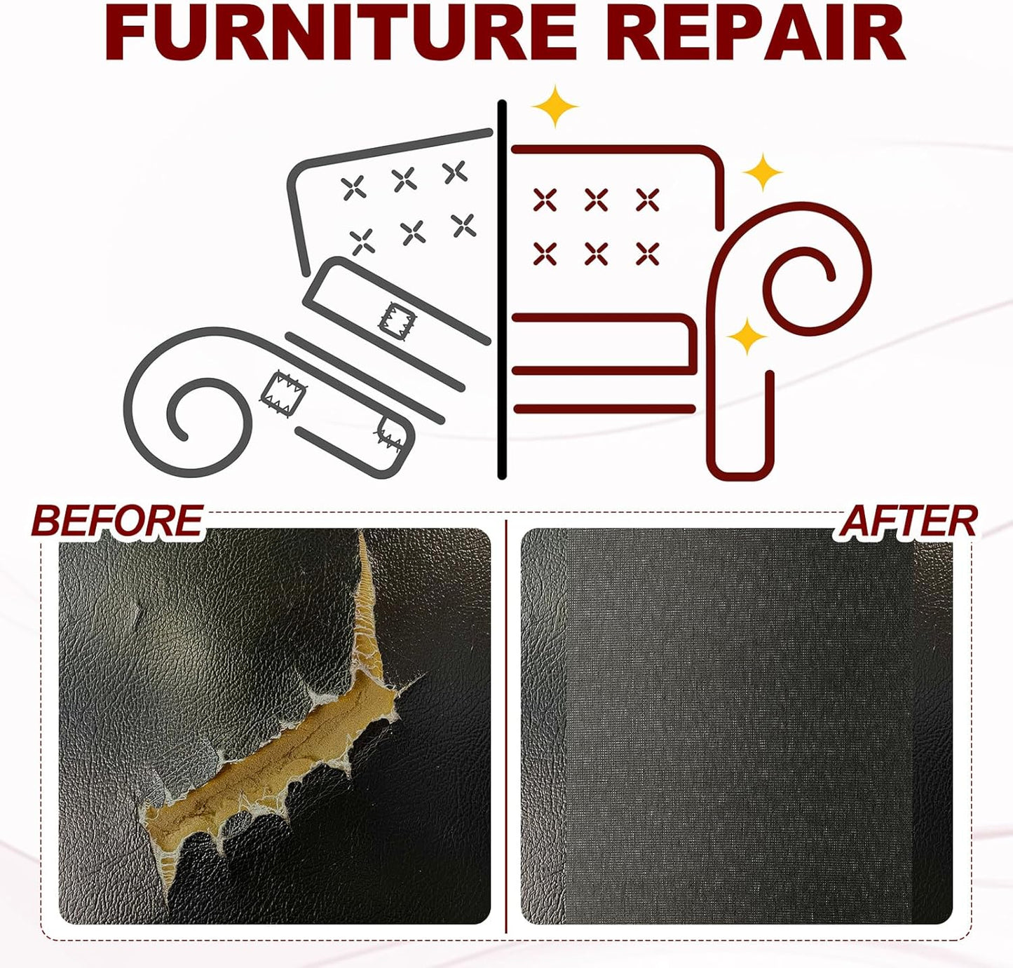 PATIKIL 70x6.2 Inch Linen Repair Tape, Repair Fabric Patch Self Adhesive Couch Patch Line Repair Patch for Furniture Sofa Car Seats Office Chairs, Dark Blue