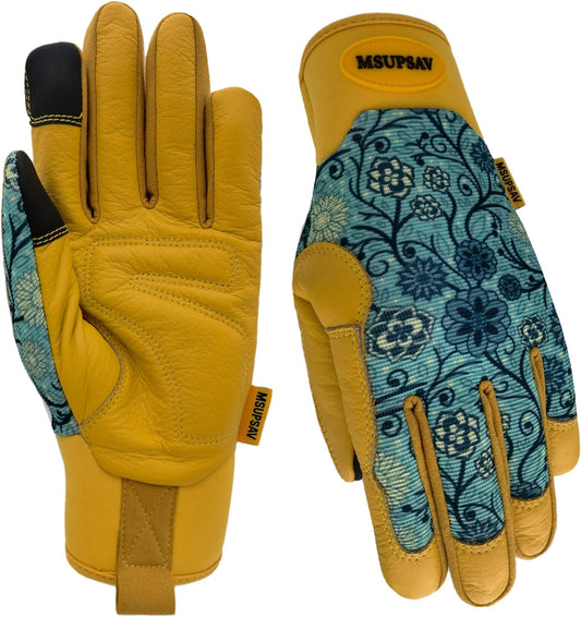 Thorn Proof&Puncture Resistant Gardening Gloves with Grip,Garden Gloves for Women, Leather Work Gloves,Gifts