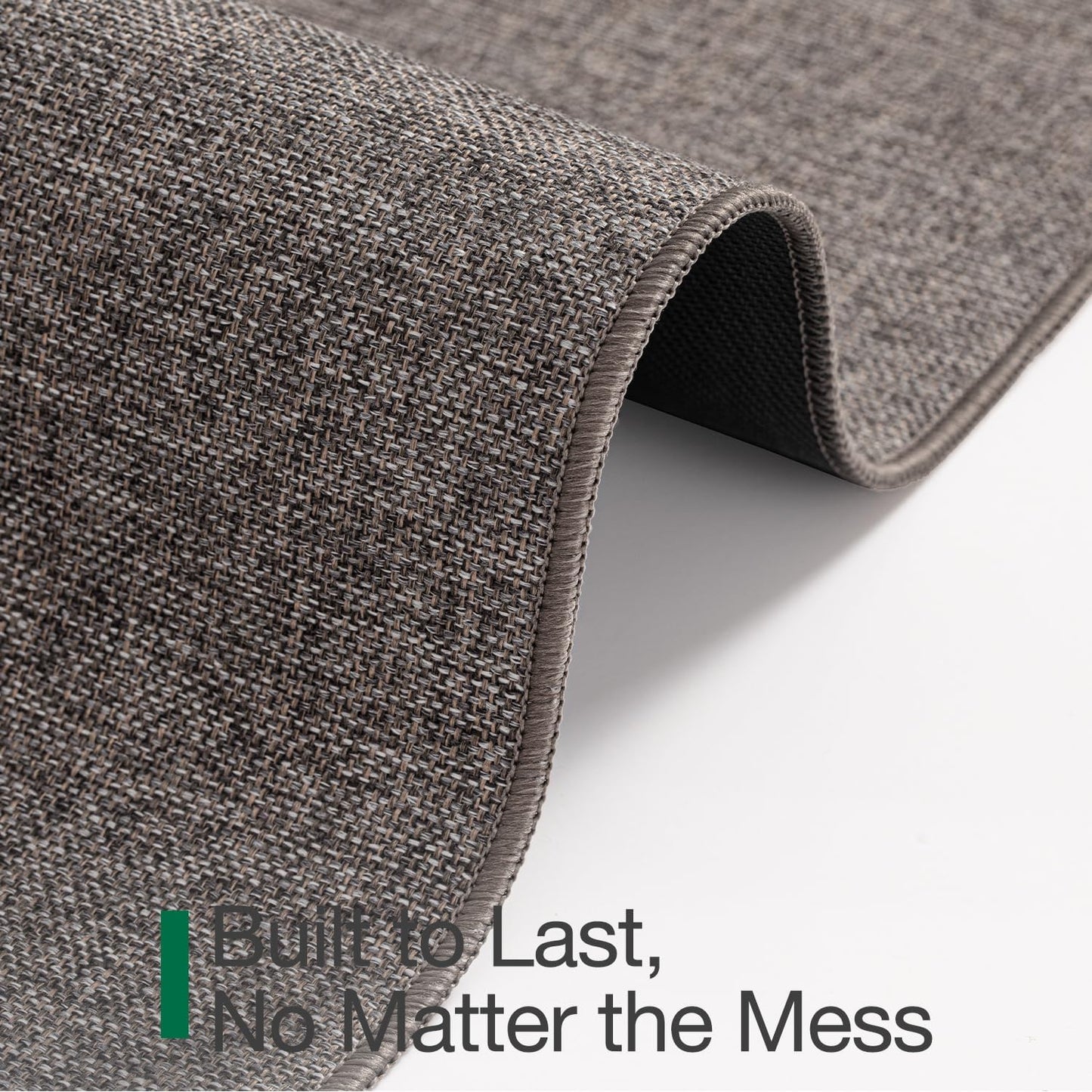 LUMI Large Indoor Door Mat, 36"x56" Non Slip Rubber Backing Entrance, Easy Clean Low Profile Ultra Thin Entryway for Inside House, Brown