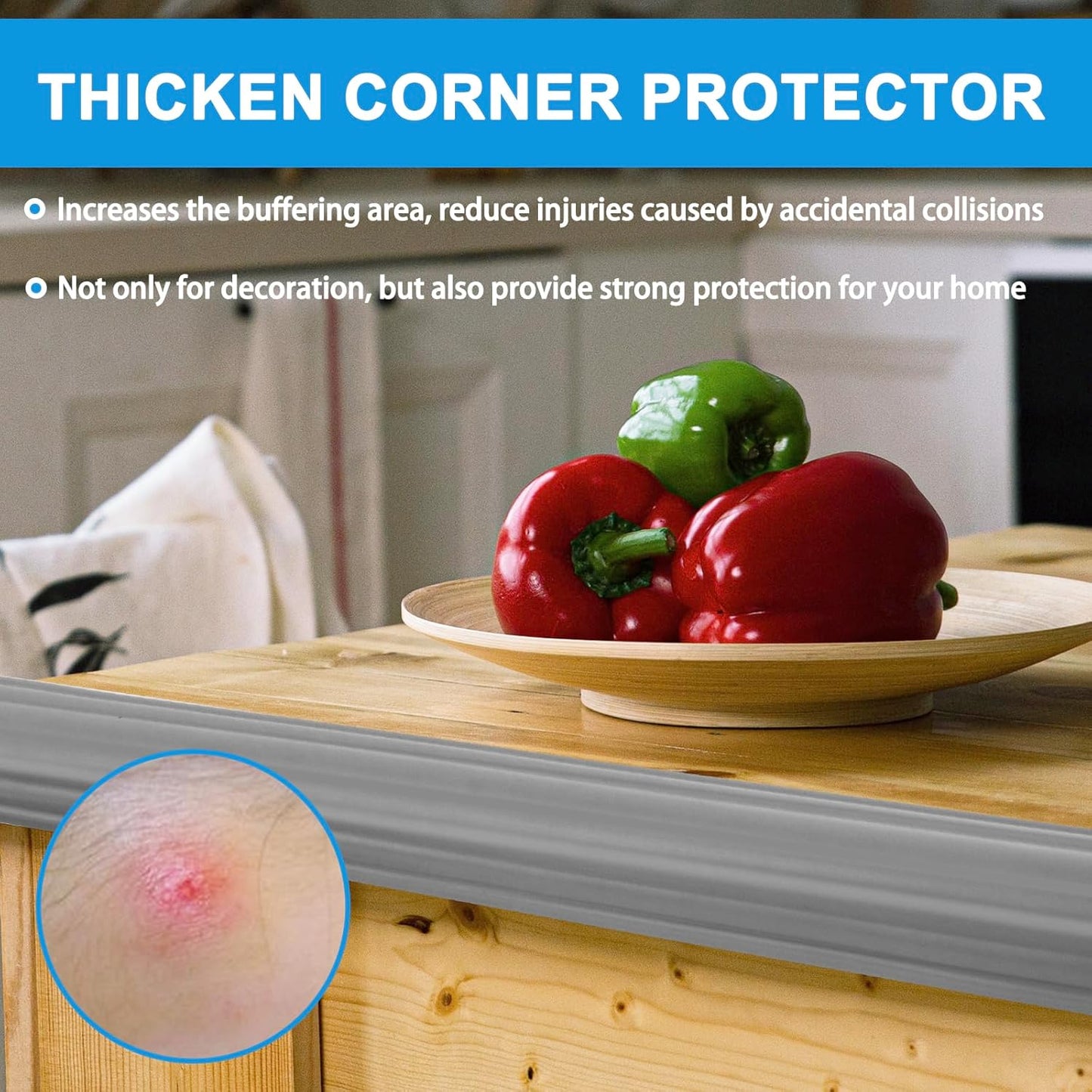 Wall Corner Protector Peel and Stick Corner Trim Molding Flexible Inside & Outside Wall Edge Guard Self Adhesive Moulding Trim for Edge Use, Gray, 0.8” W x 40’ L