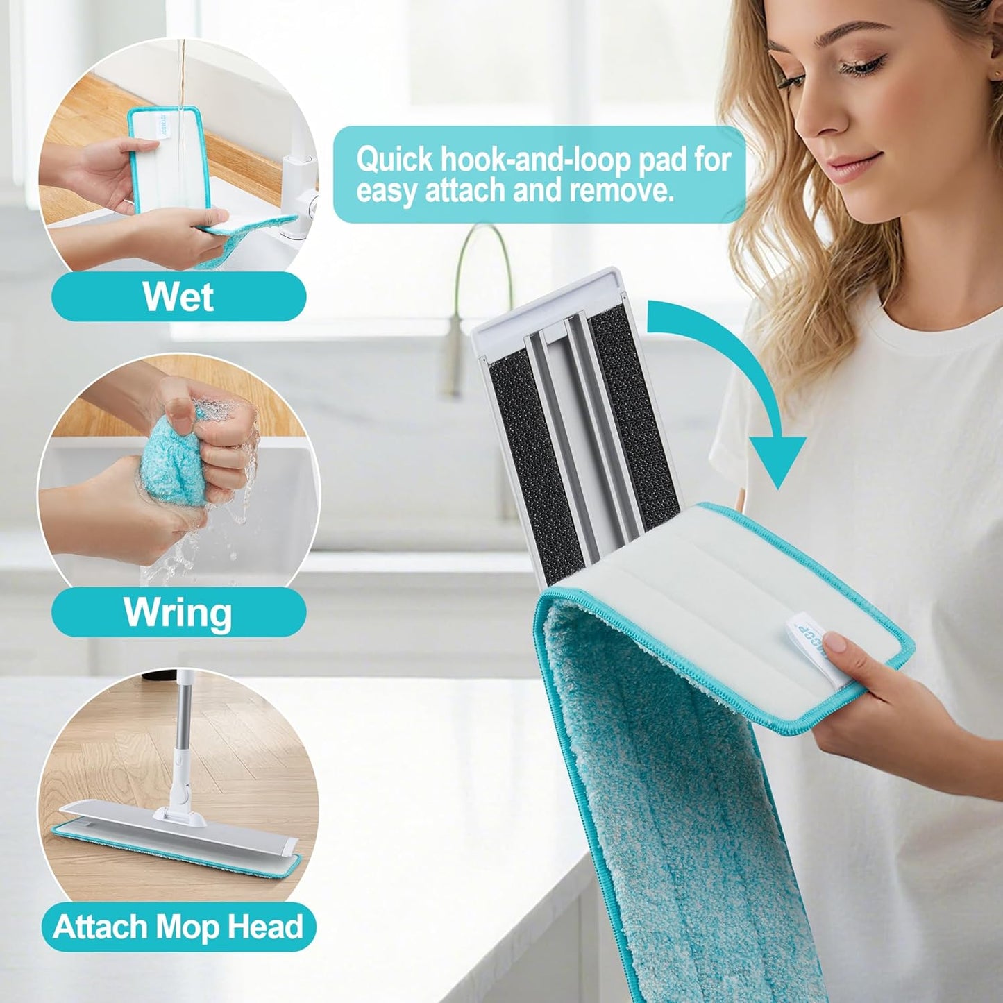 JOYMOOP 18 Inch Dust Mop for Hardwood Floors, Heavy Duty Industrial Wet Dry Mops with Telescopic Handle, Includes 5 Microfiber Mop Pads